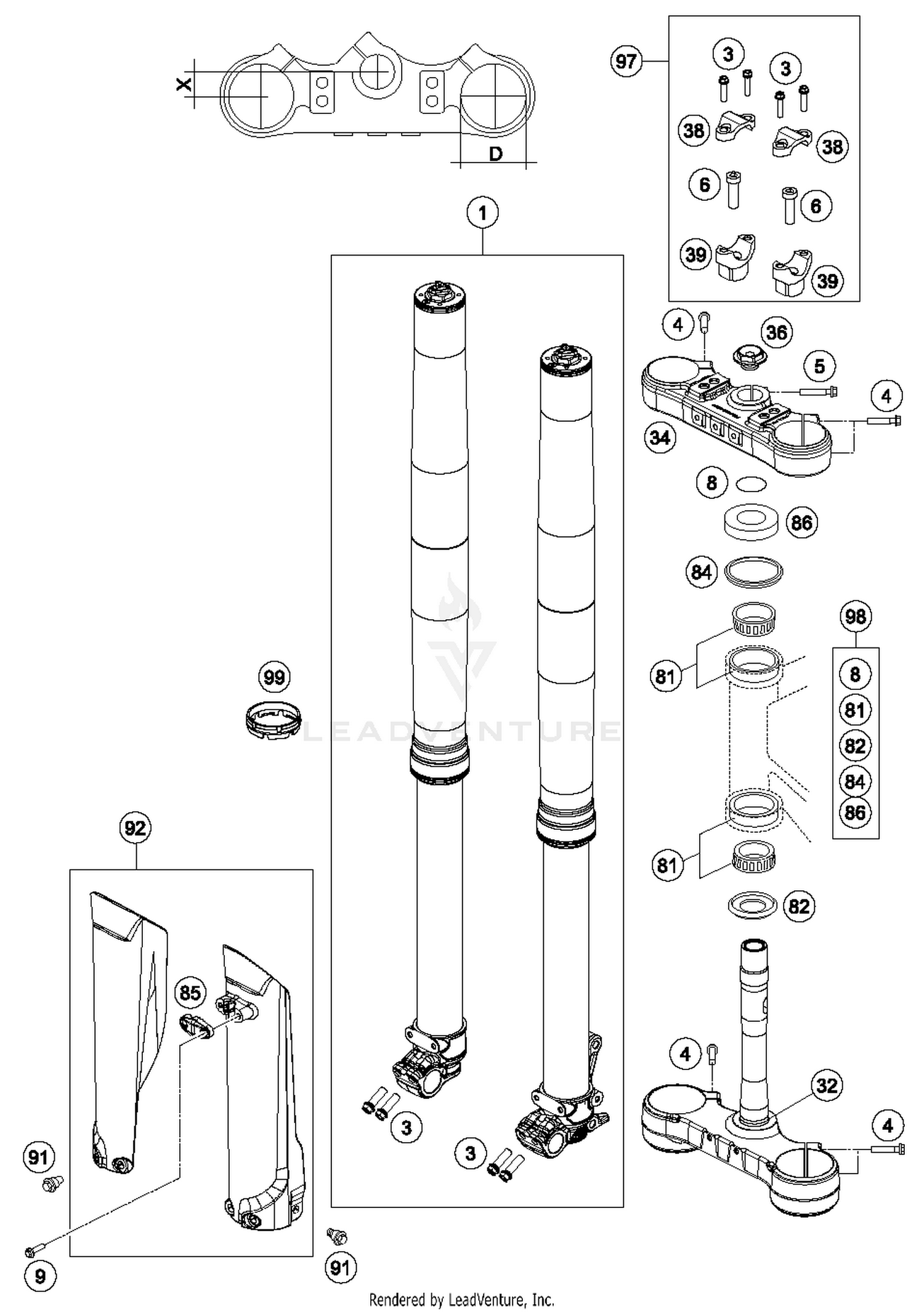 Front Fork, Triple Clamp