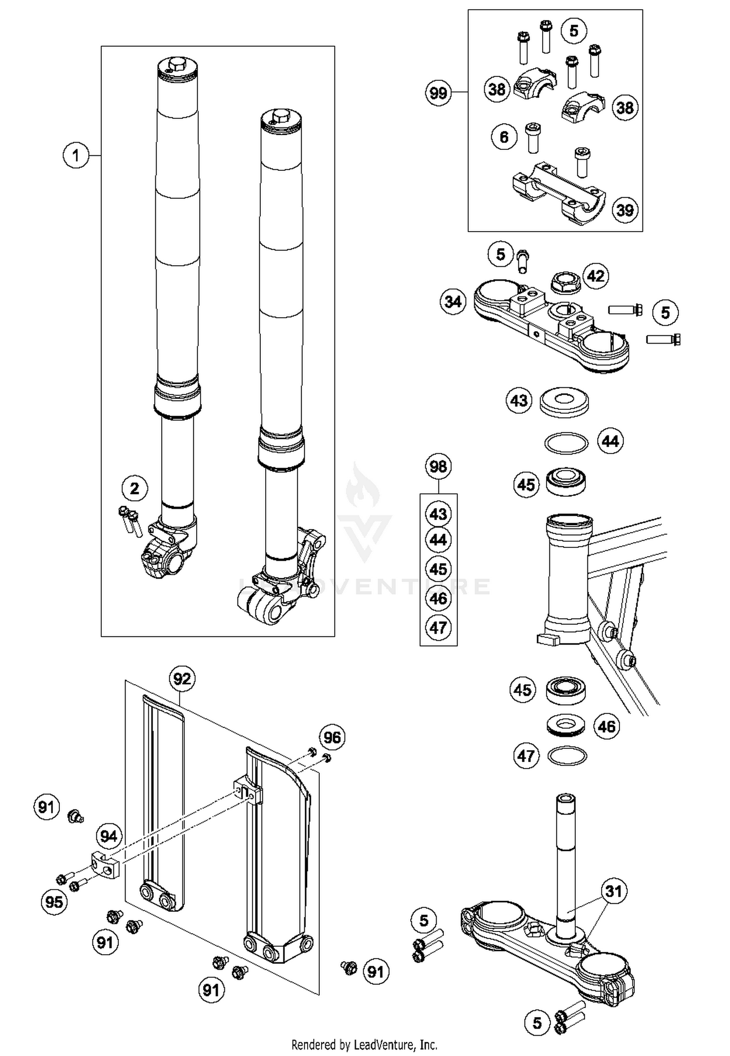 Front Fork, Triple Clamp