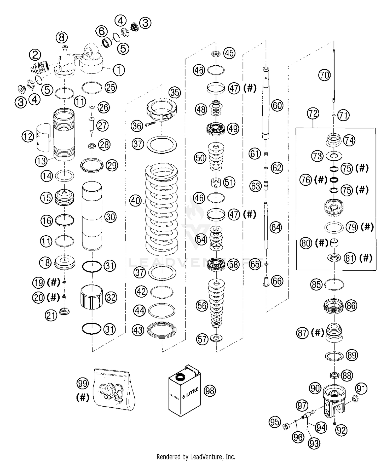 Shock Absorber WP Disassembled