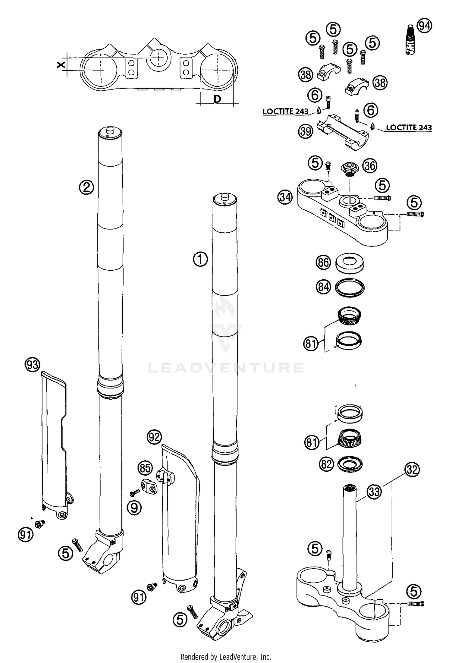 Front Fork White Powder USD