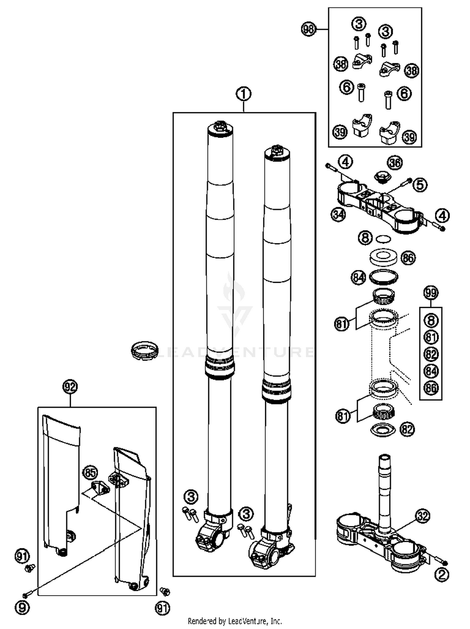 Front Fork, Triple Clamp