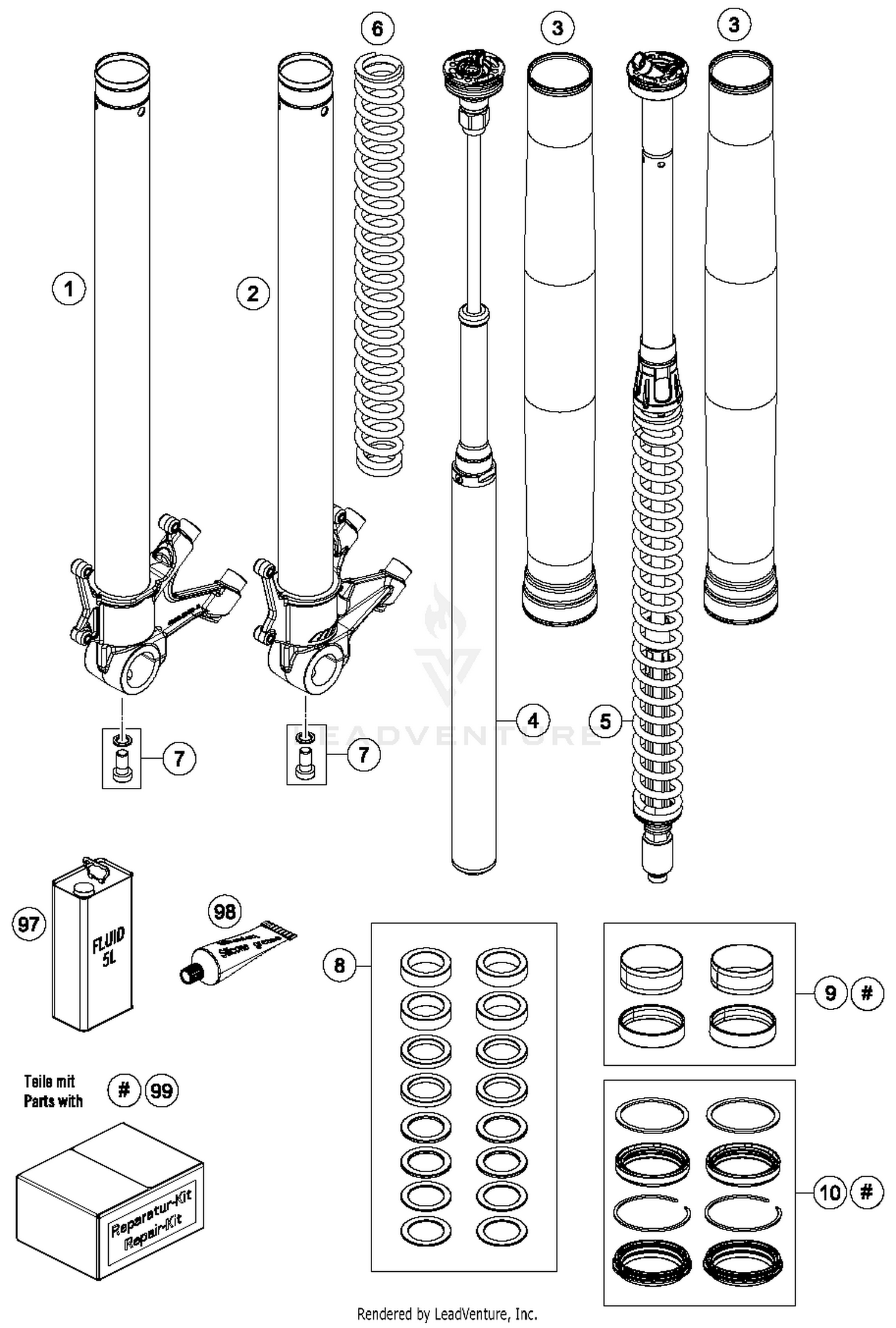 Front Fork Disassembled