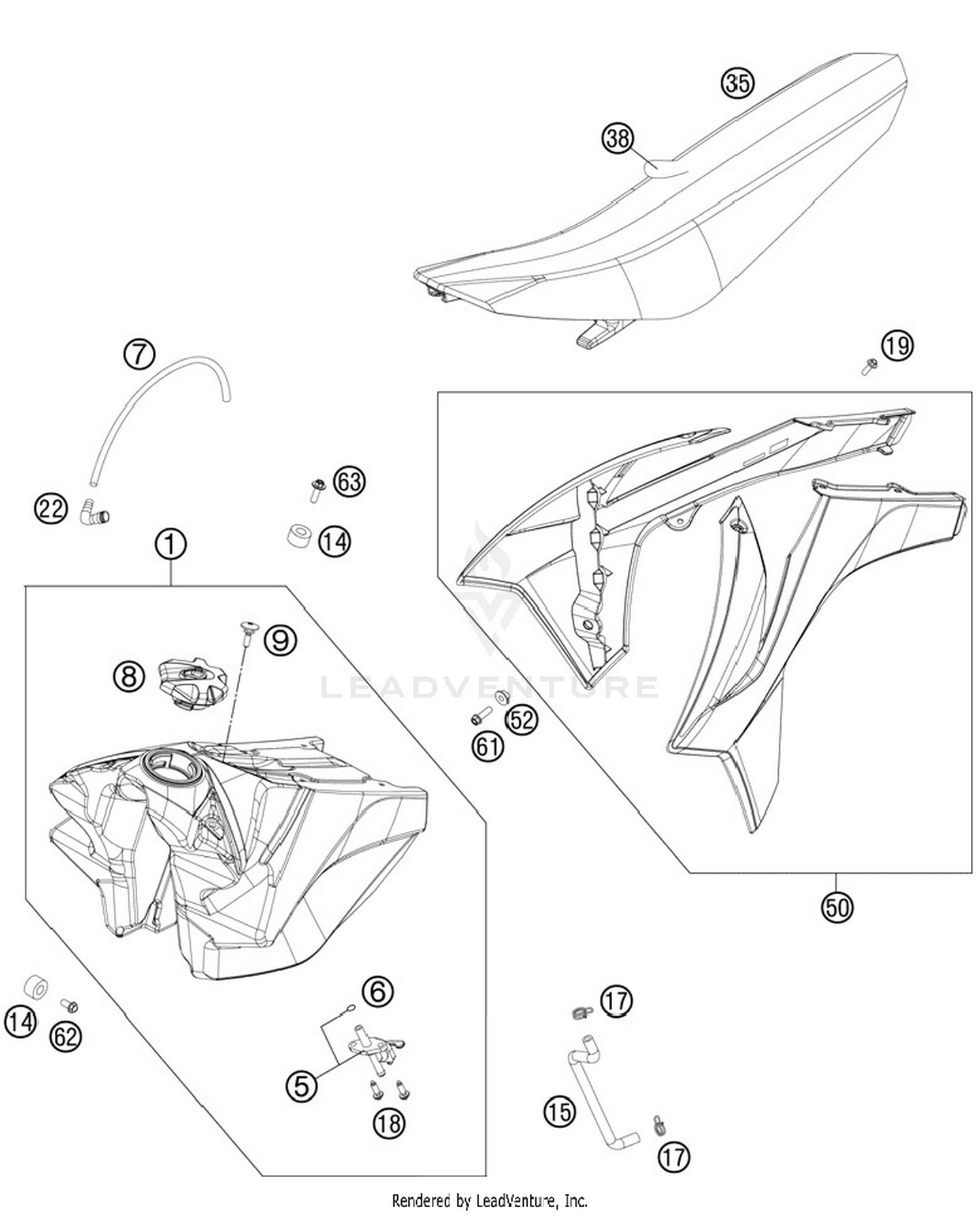 Tank, Seat, Cover