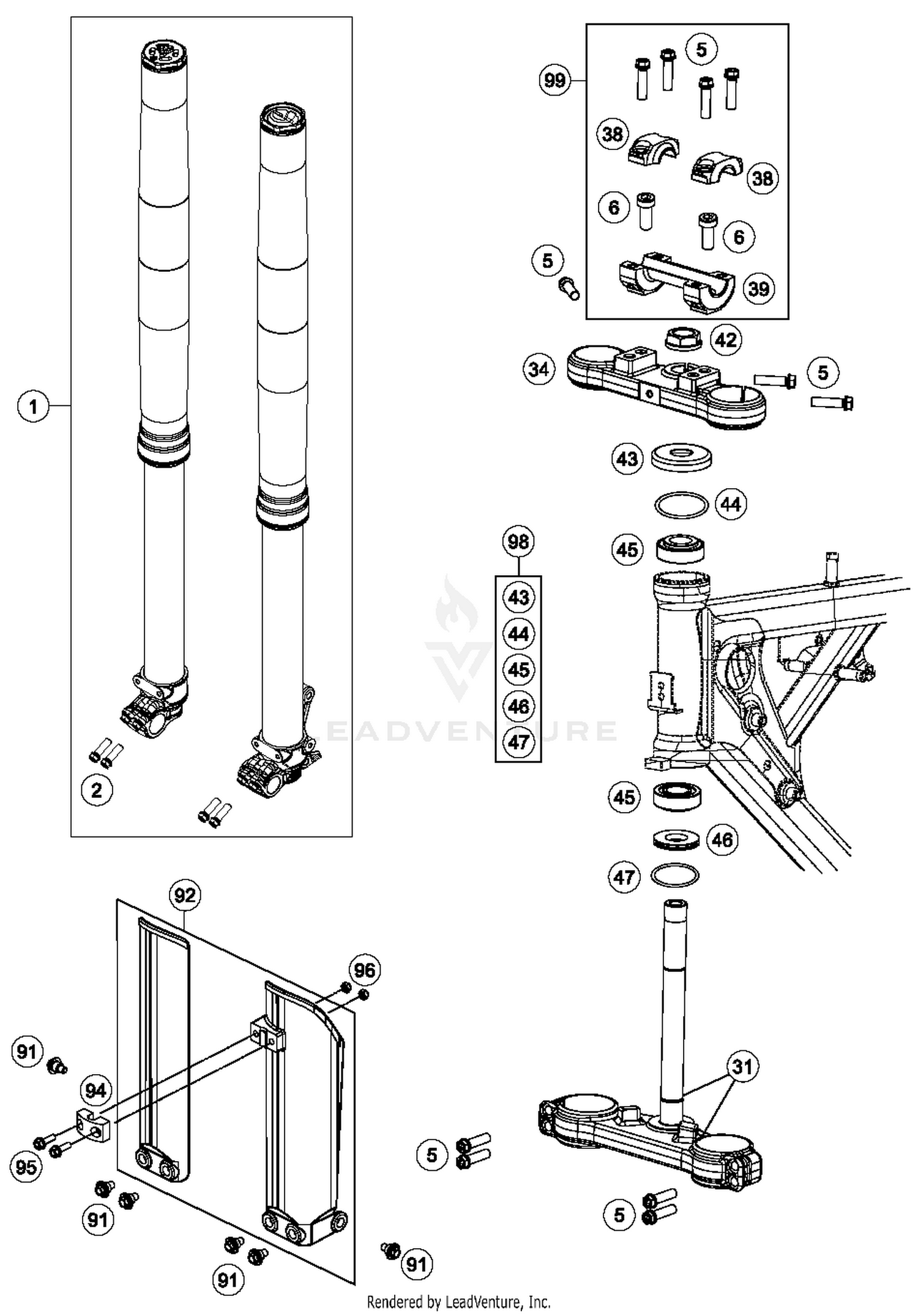 Front Fork, Triple Clamp