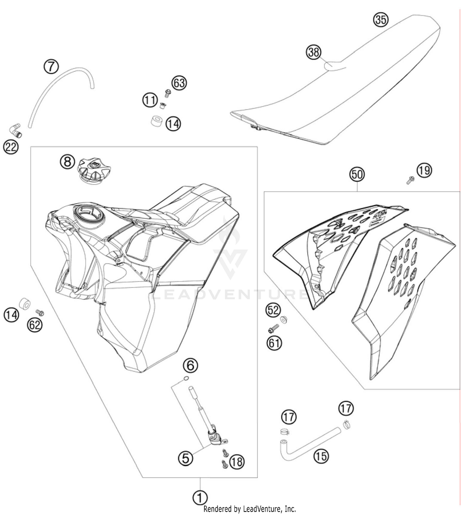 Tank, Seat, Cover