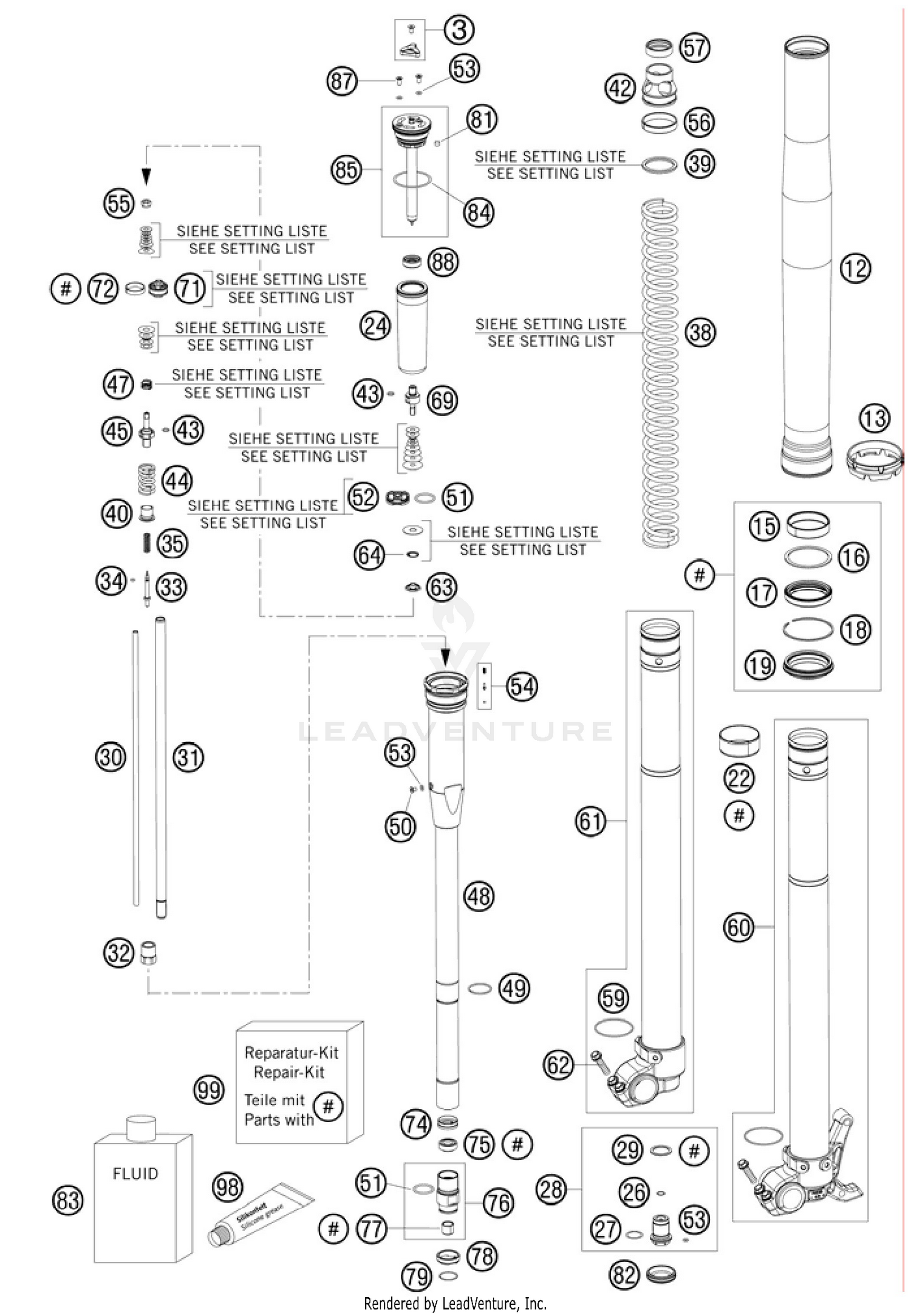 Front Fork, Disassembled