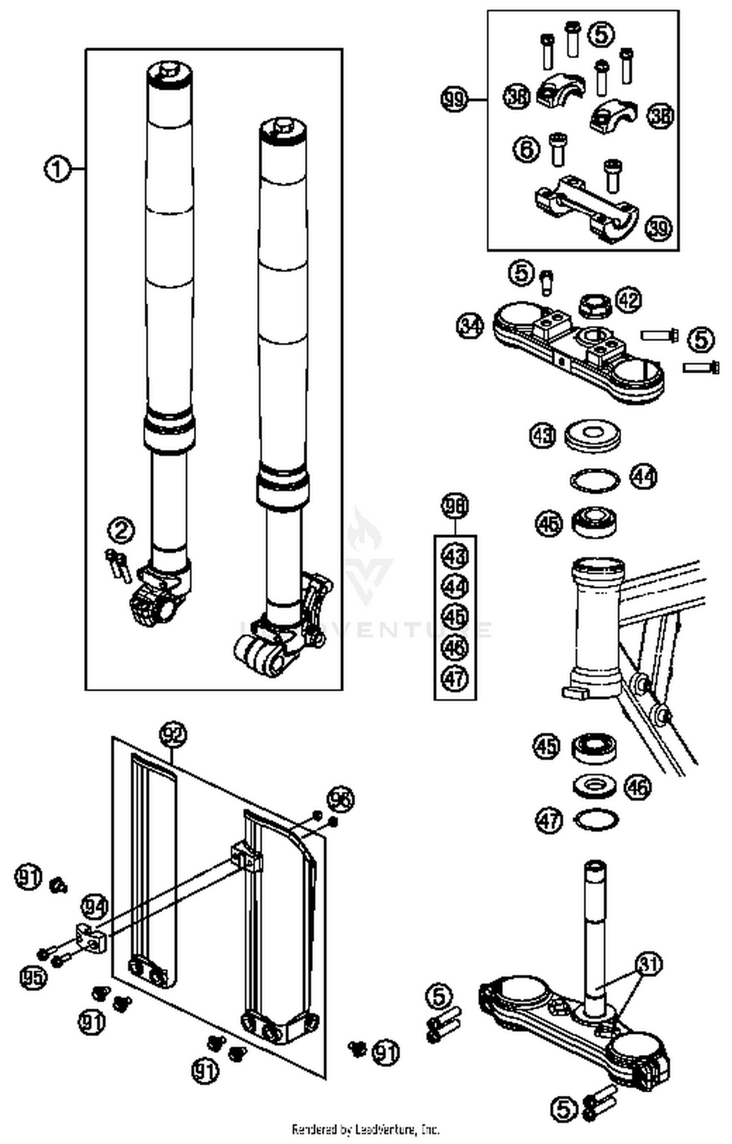 Front Fork, Triple Clamp