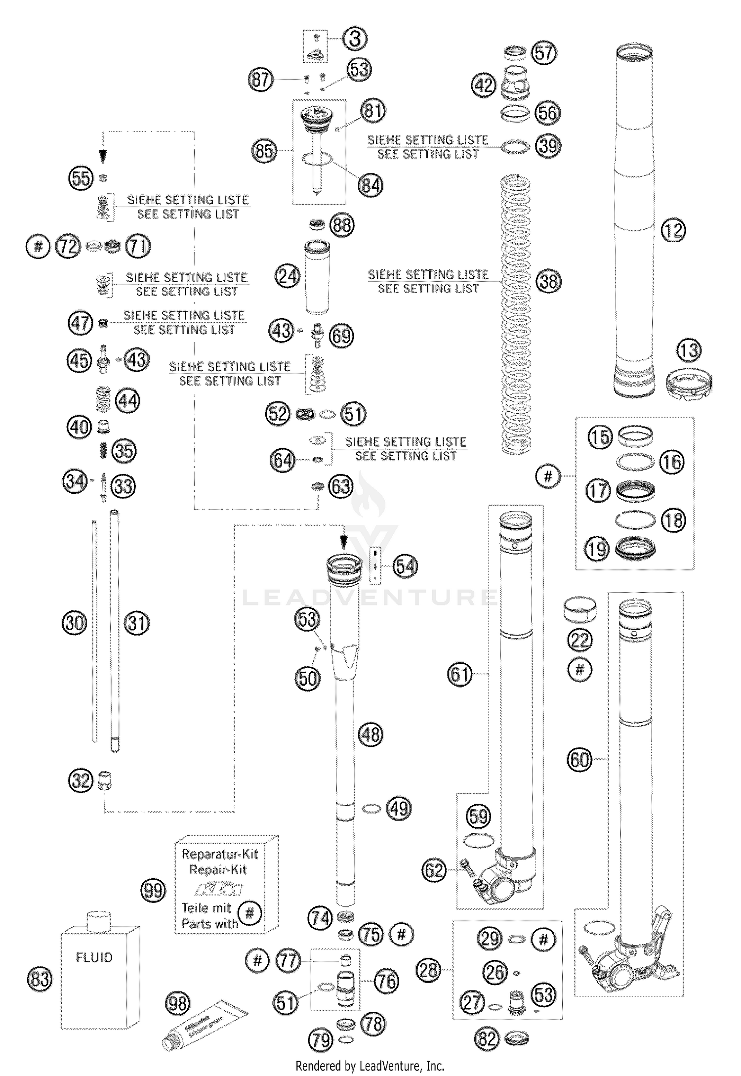 Front Fork, Disassembled