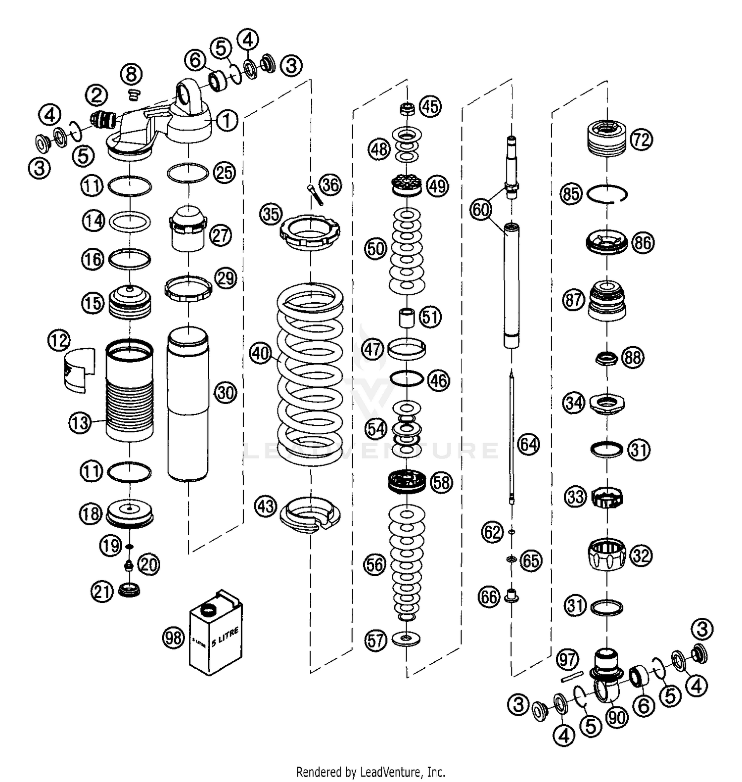 Shock Absorber WP Disassembled