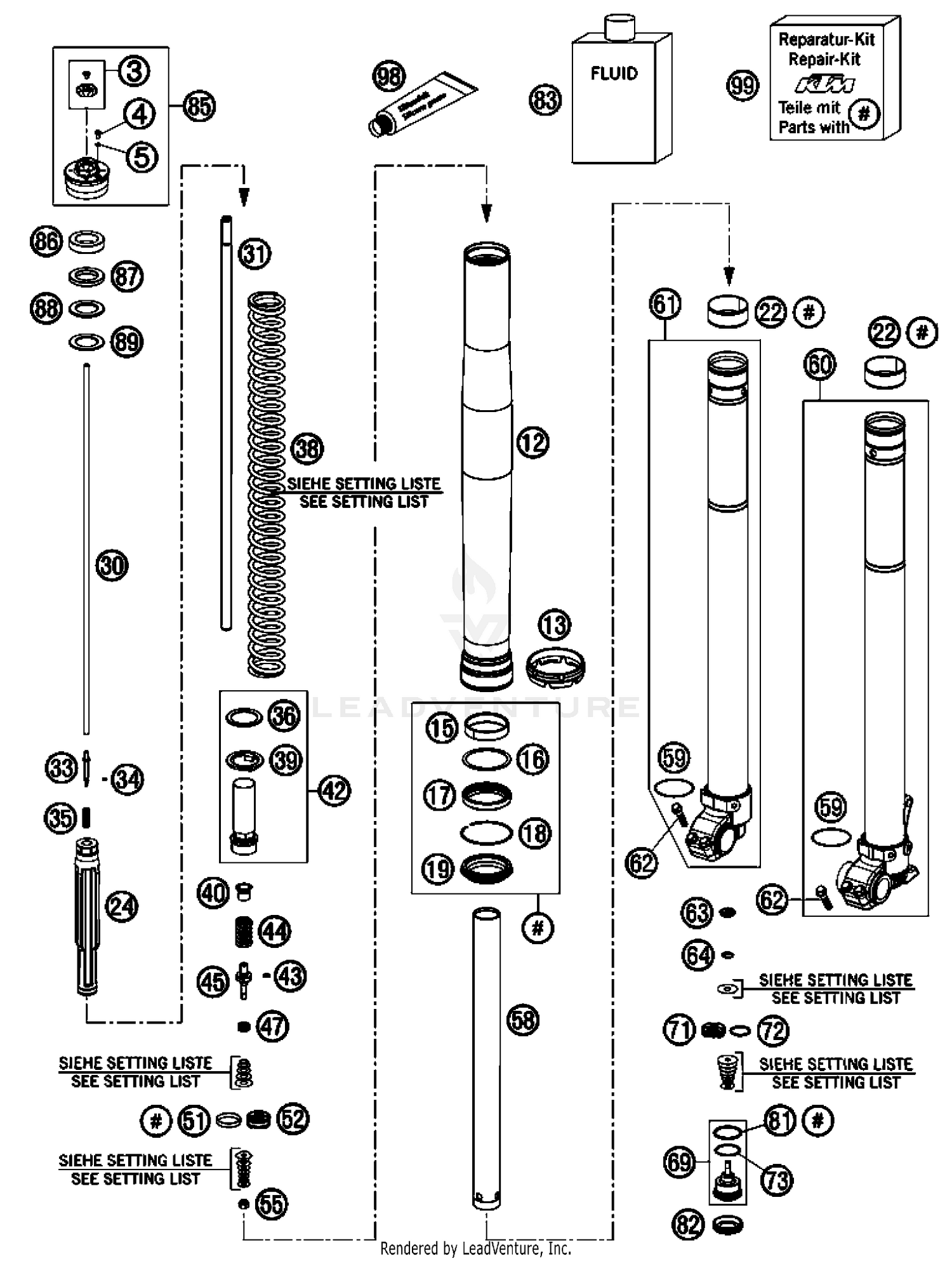 Front Fork, Disassembled