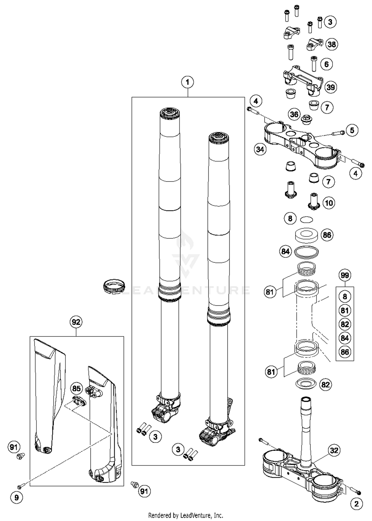 Front Fork, Triple Clamp