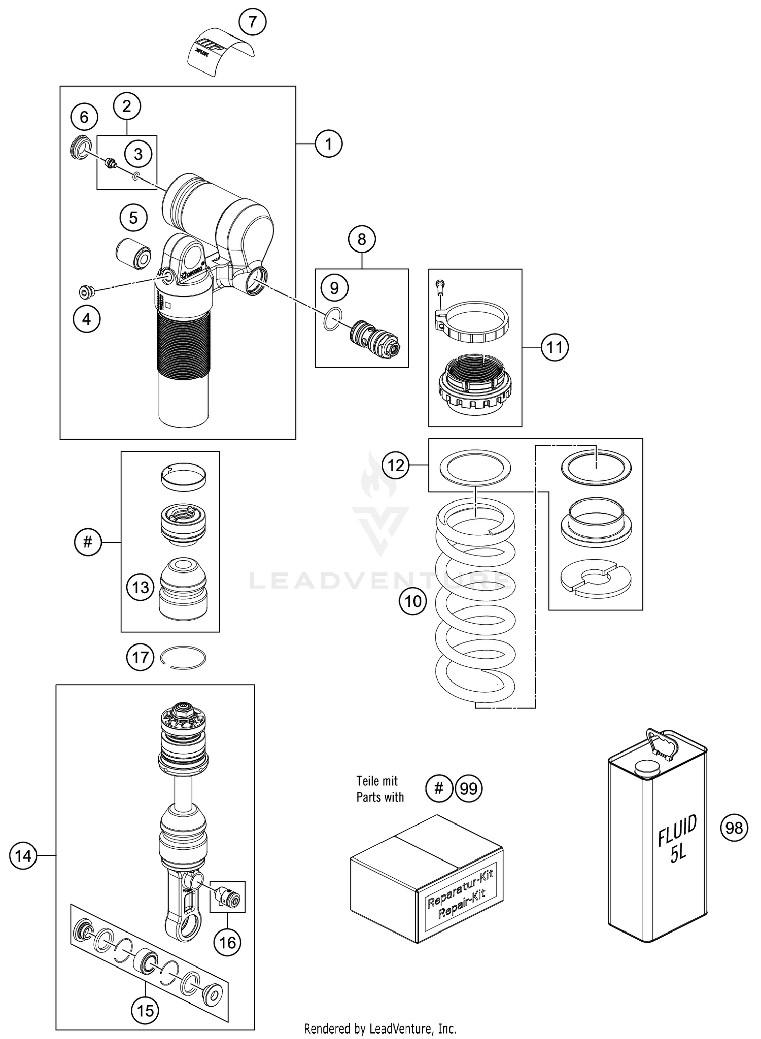 SHOCK ABSORBER DISASSEMBLED