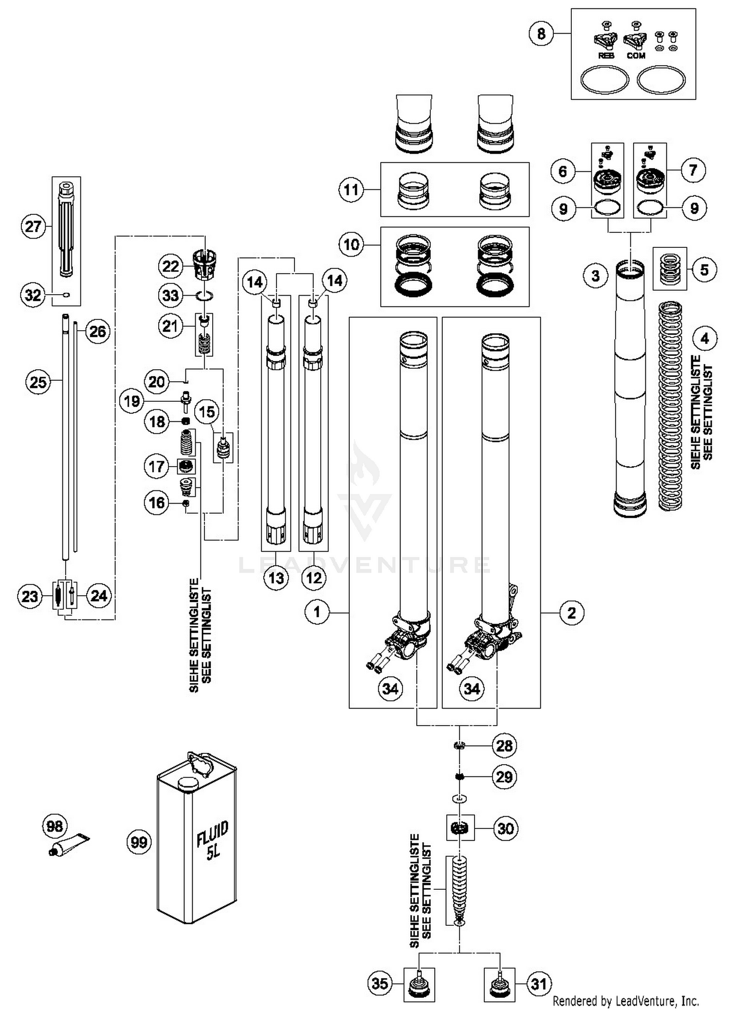 FRONT FORK DISASSEMBLED