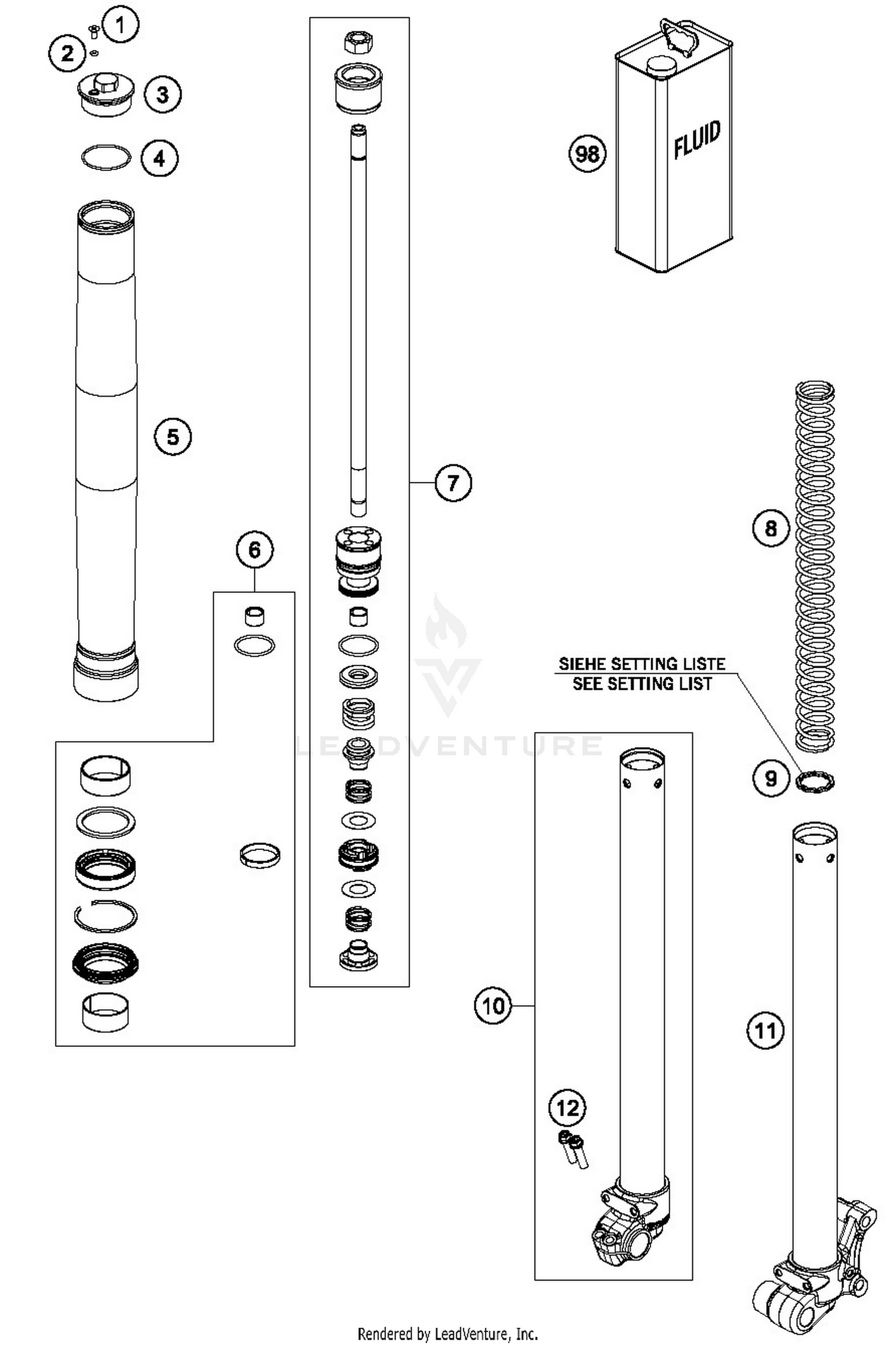 FRONT FORK DISASSEMBLED