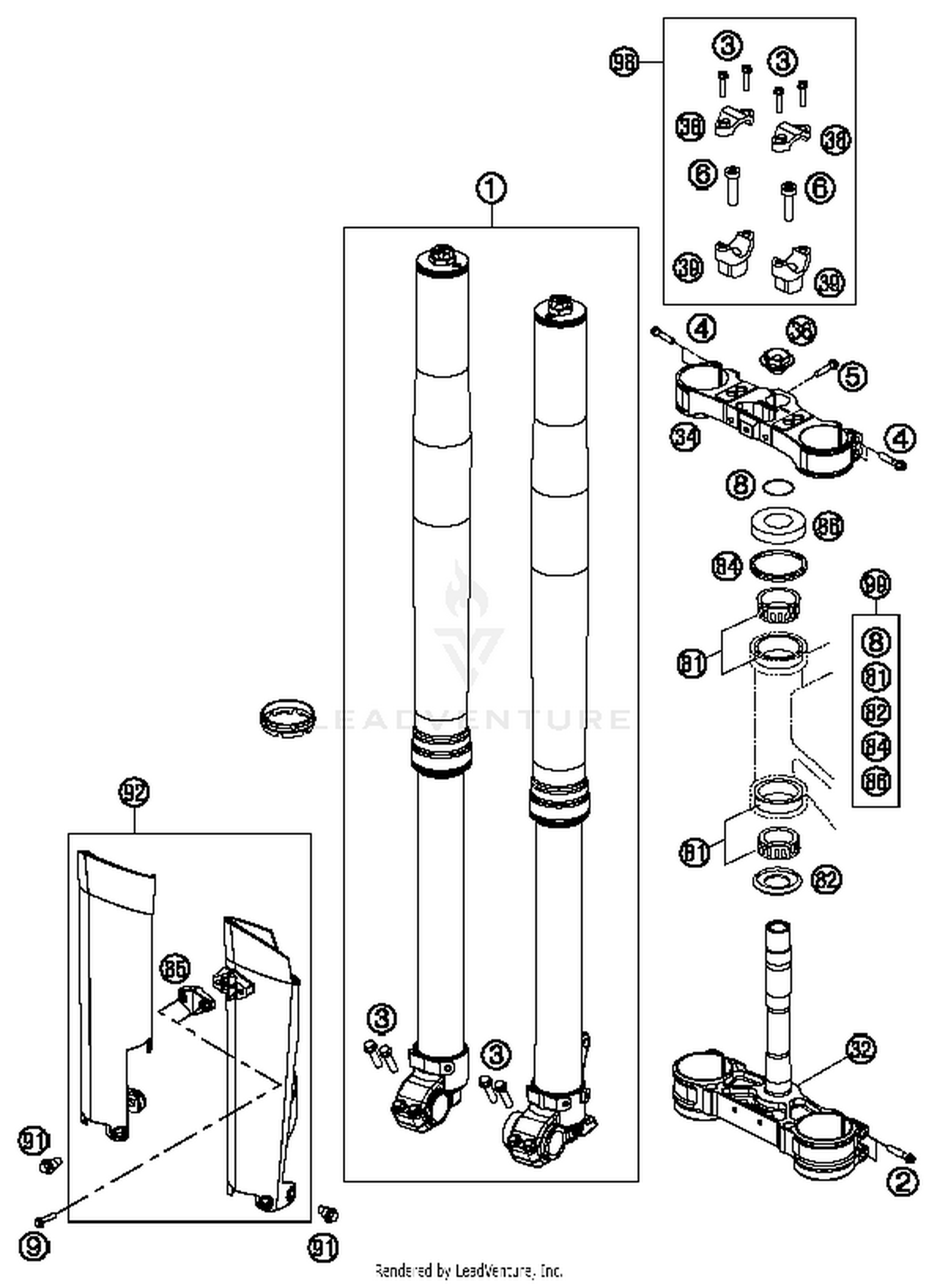 Front Fork, Triple Clamp