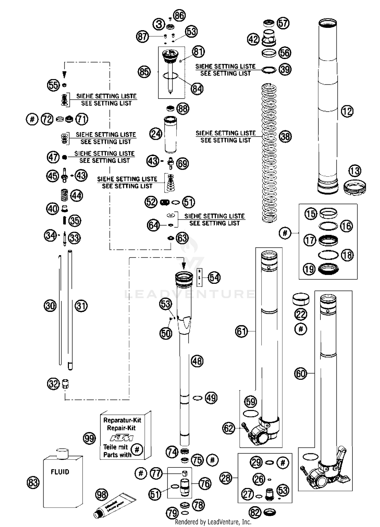 Front Fork, Disassembled