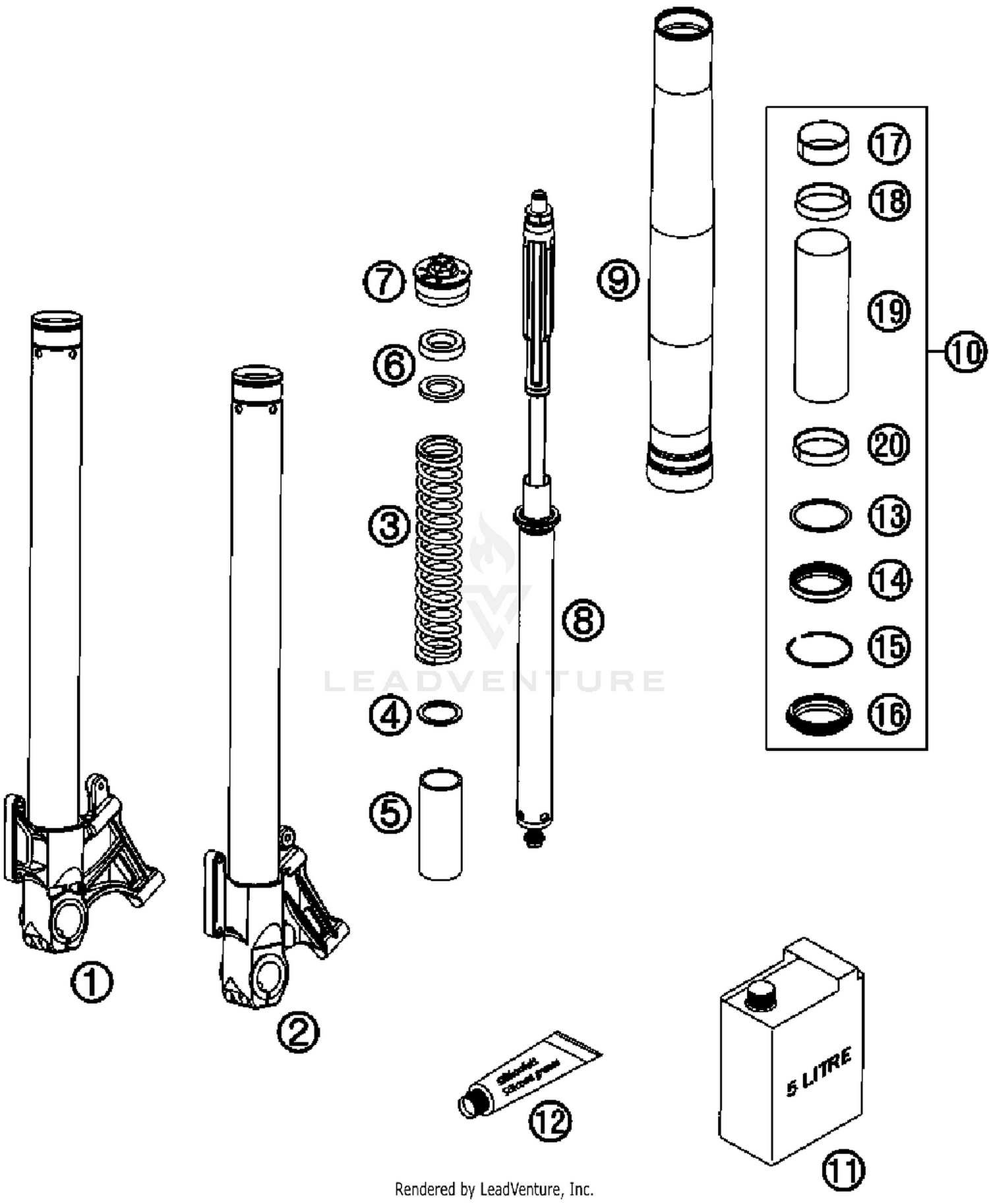 Front Fork, Disassembled