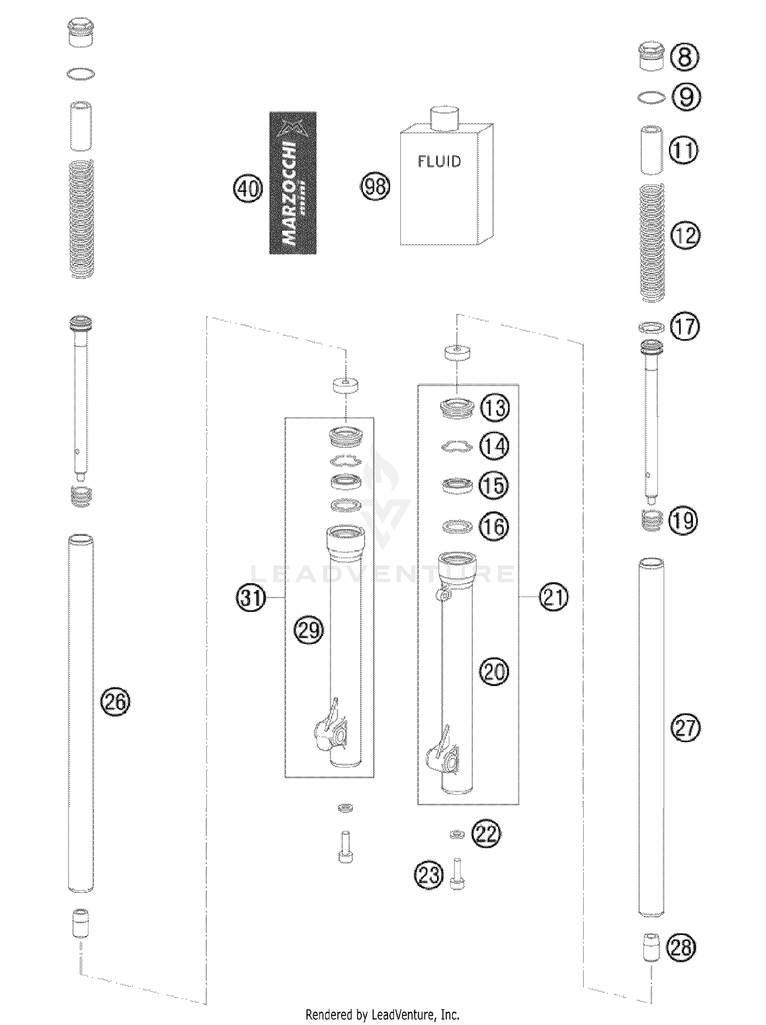 Front Fork, Disassembled