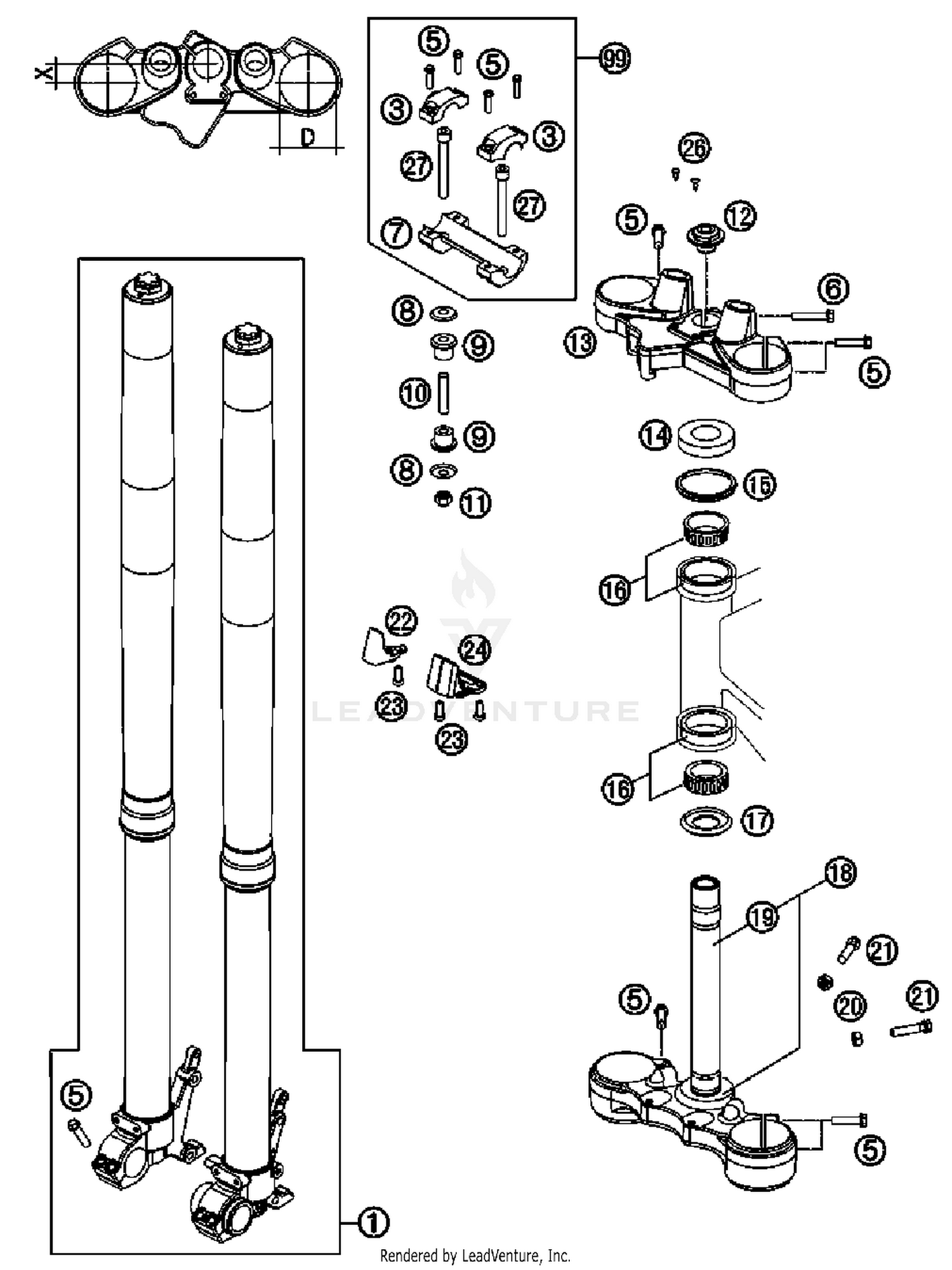 Front Fork, Triple Clamp