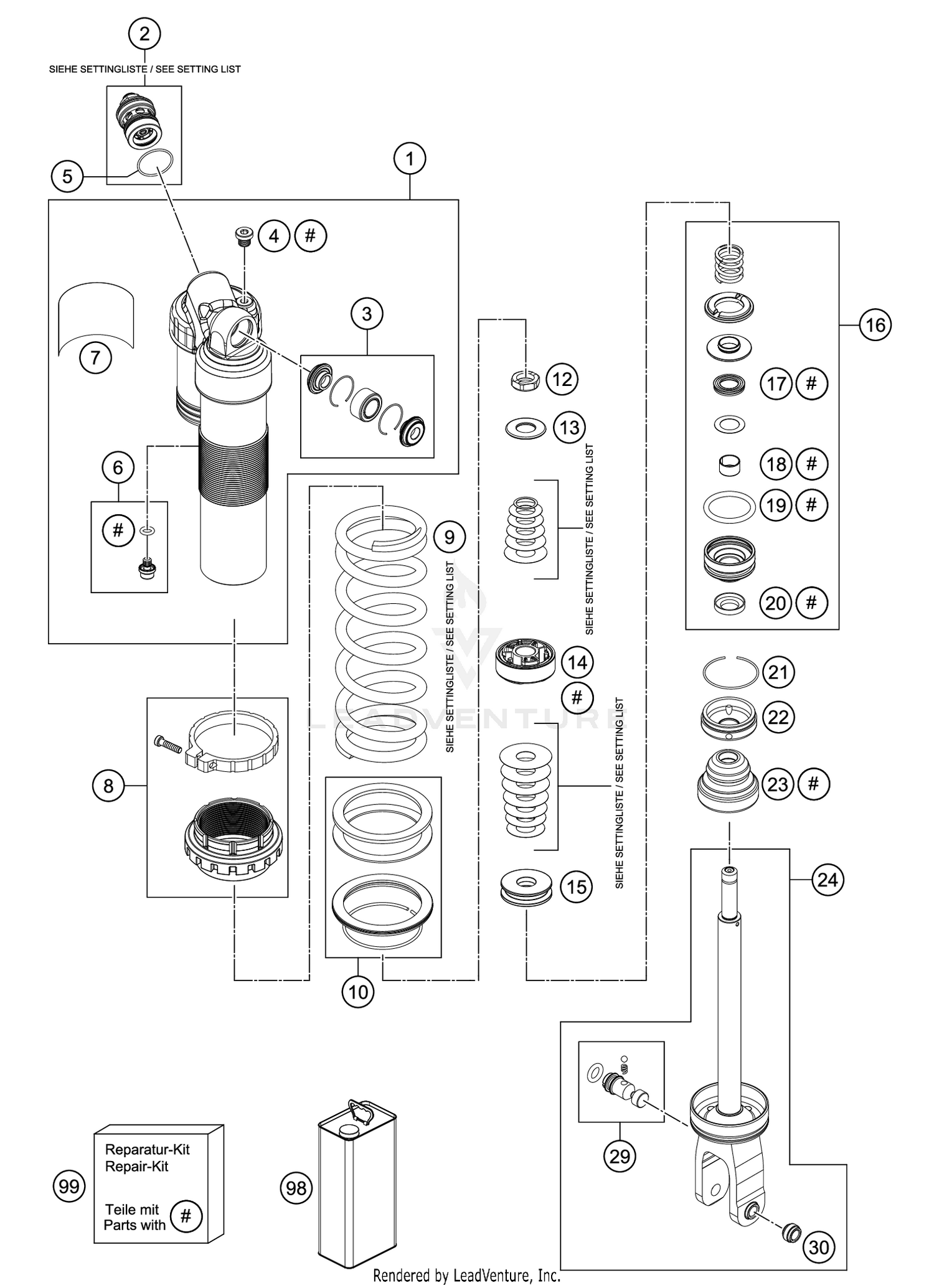 SHOCK ABSORBER DISASSEMBLED