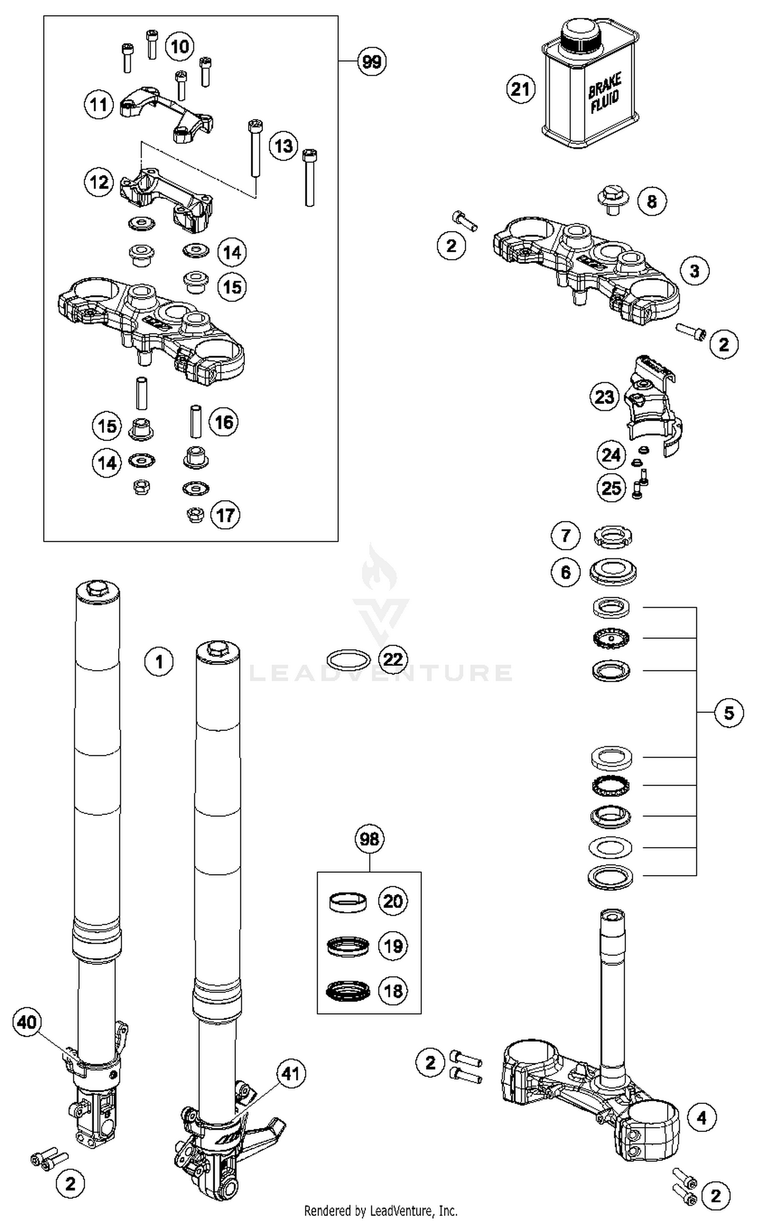 Front Fork, Triple Clamp