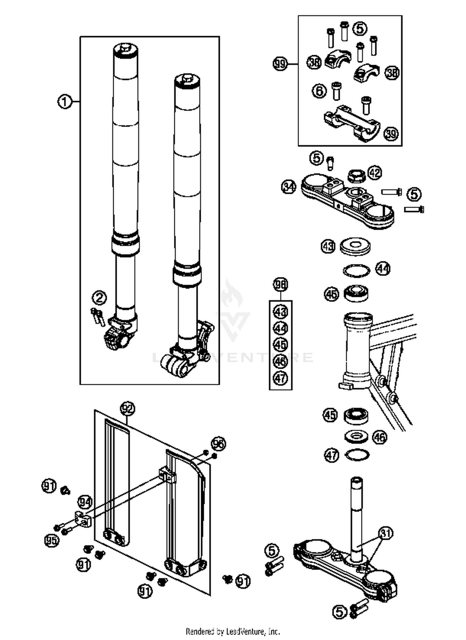 Front Fork, Triple Clamp