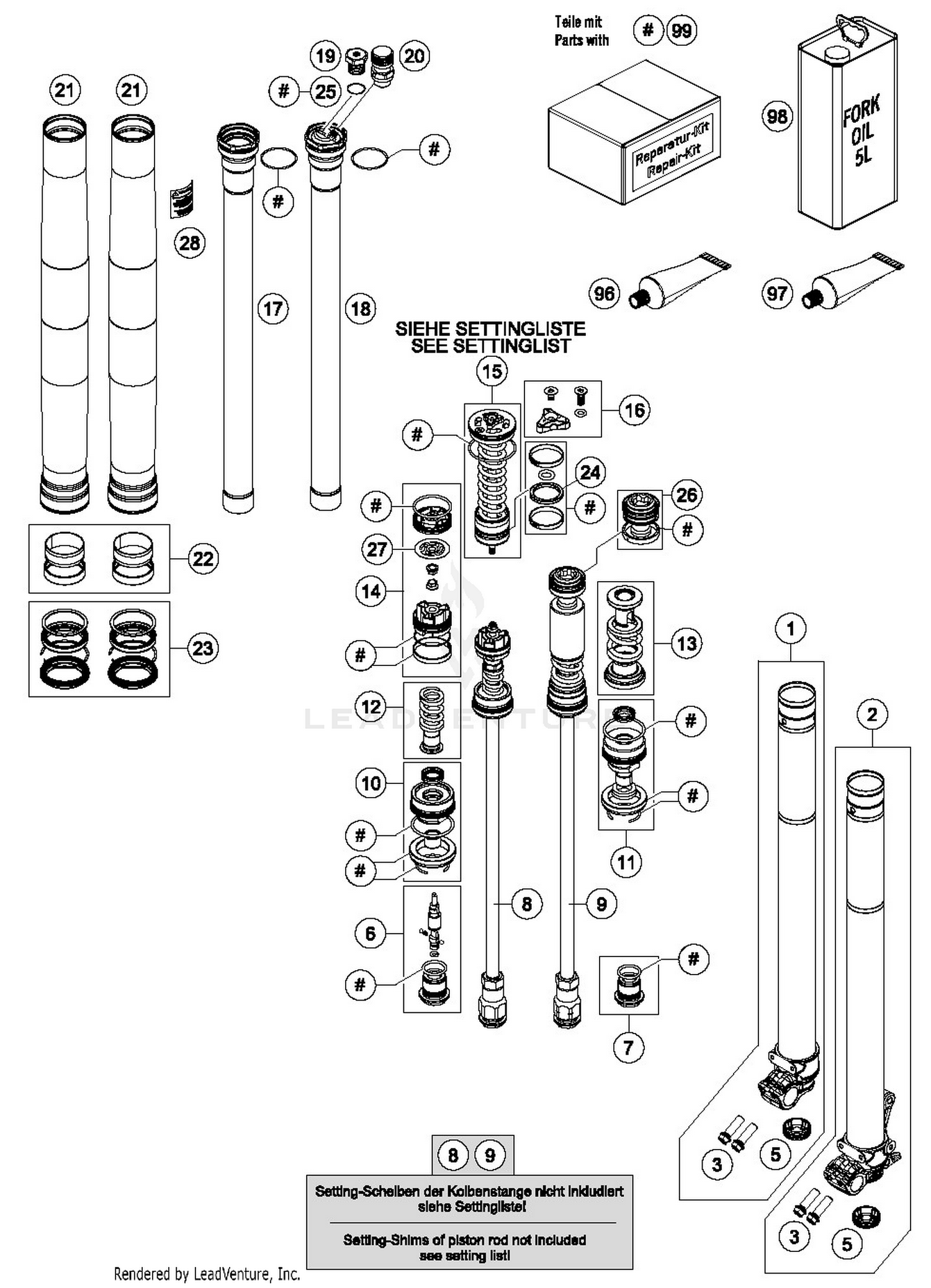 FRONT FORK DISASSEMBLED