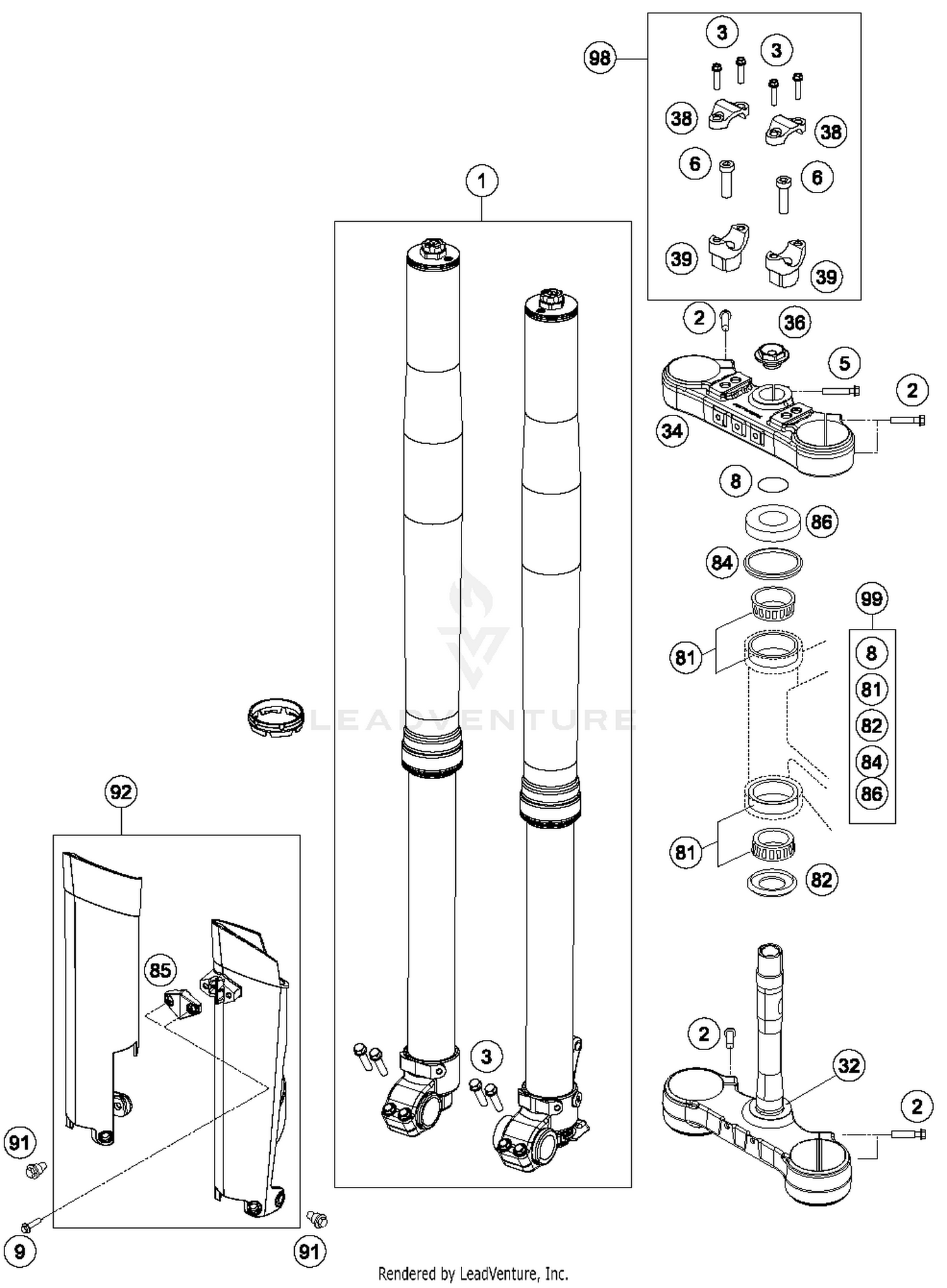 Front Fork, Triple Clamp