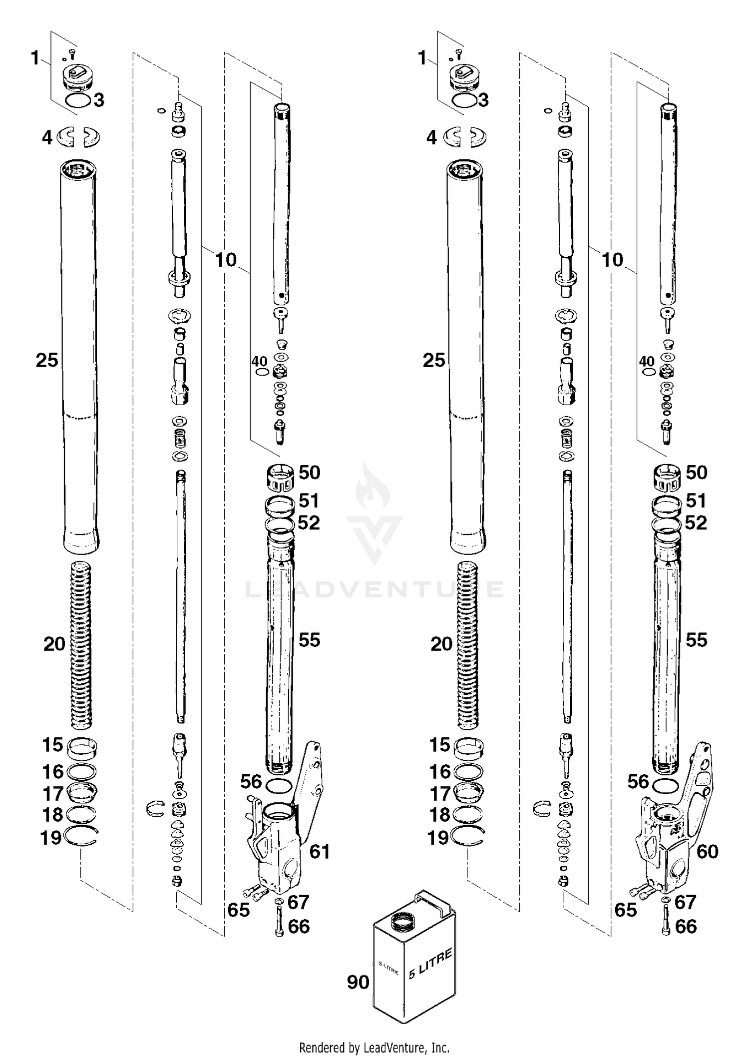 Fork Legs White Power