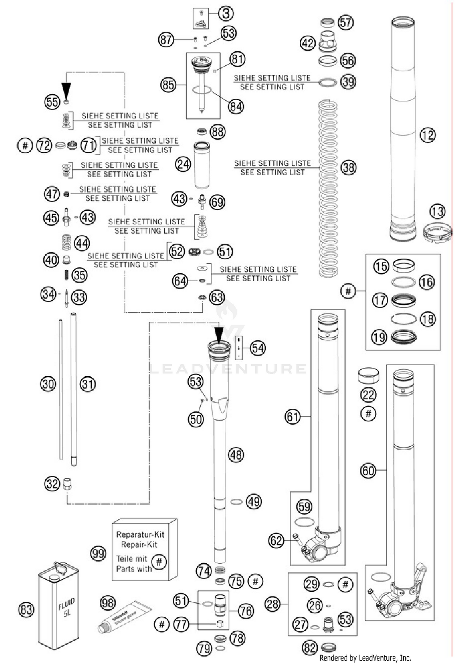 Front Fork, Disassembled