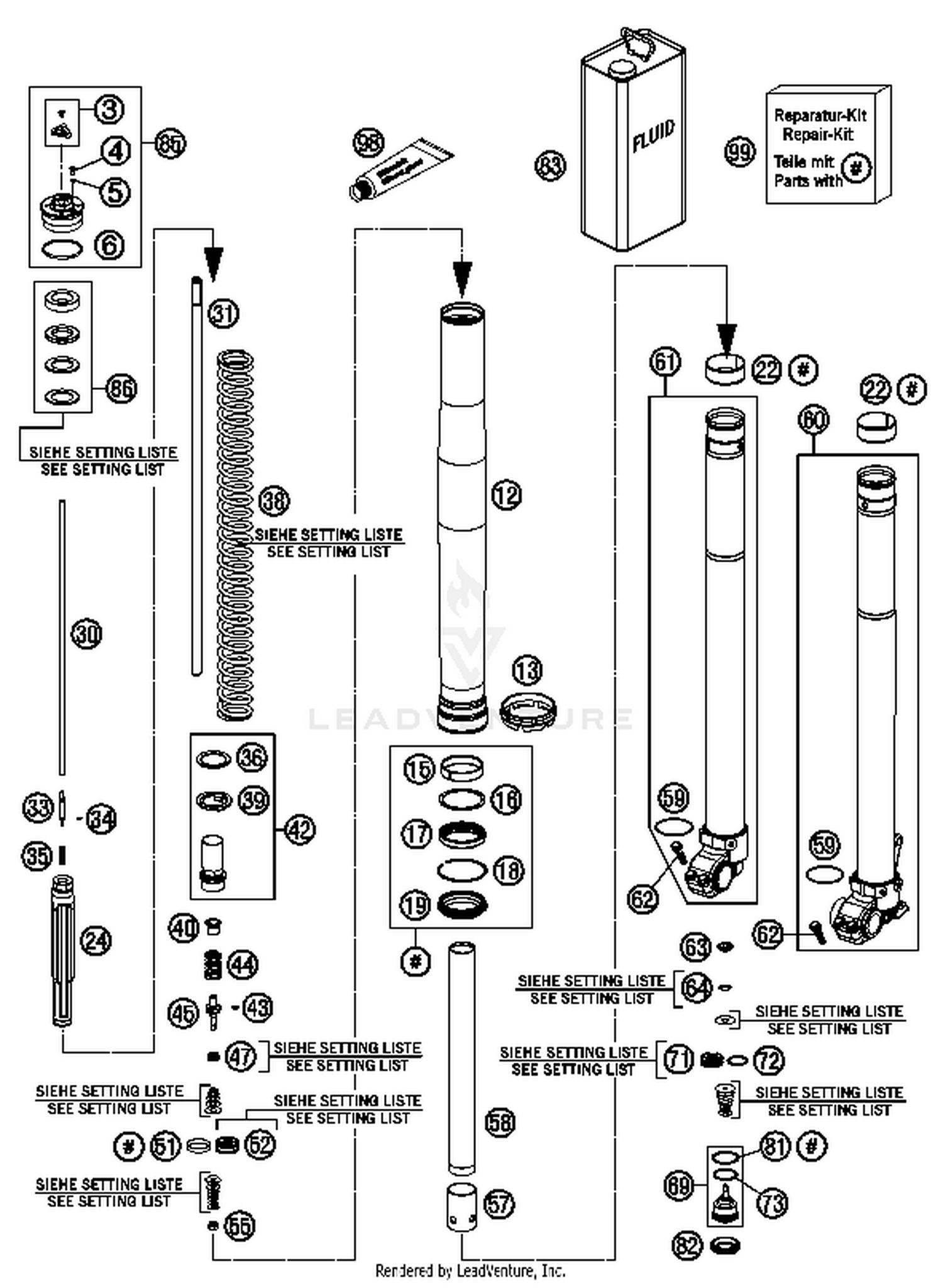Front Fork, Disassembled