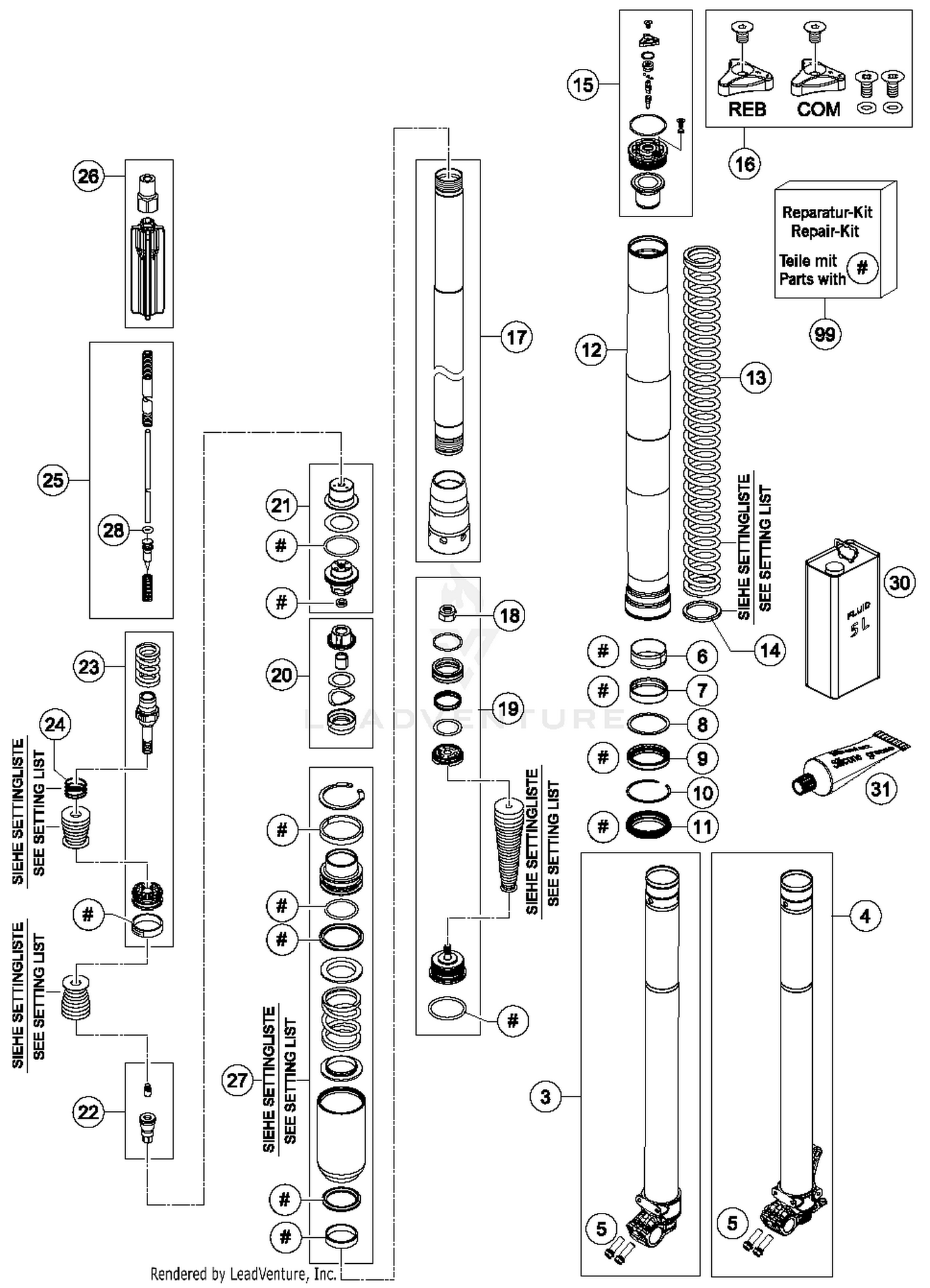 Front Fork Disassembled
