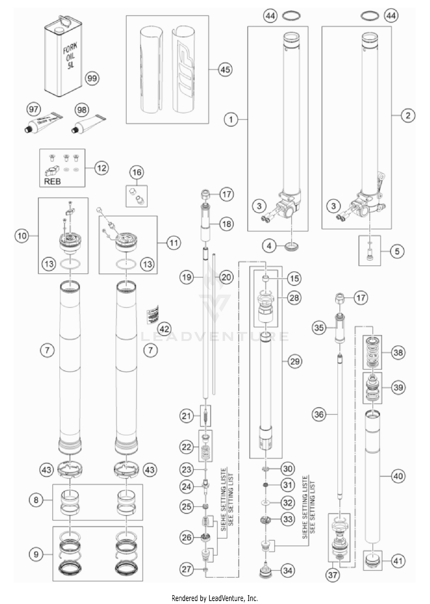 FRONT FORK DISASSEMBLED