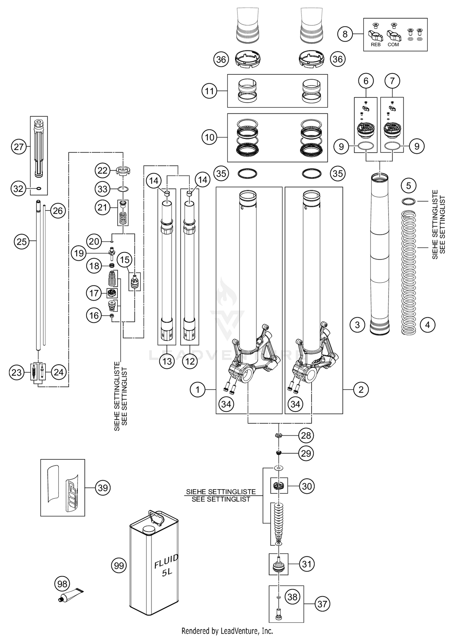 FRONT FORK DISASSEMBLED