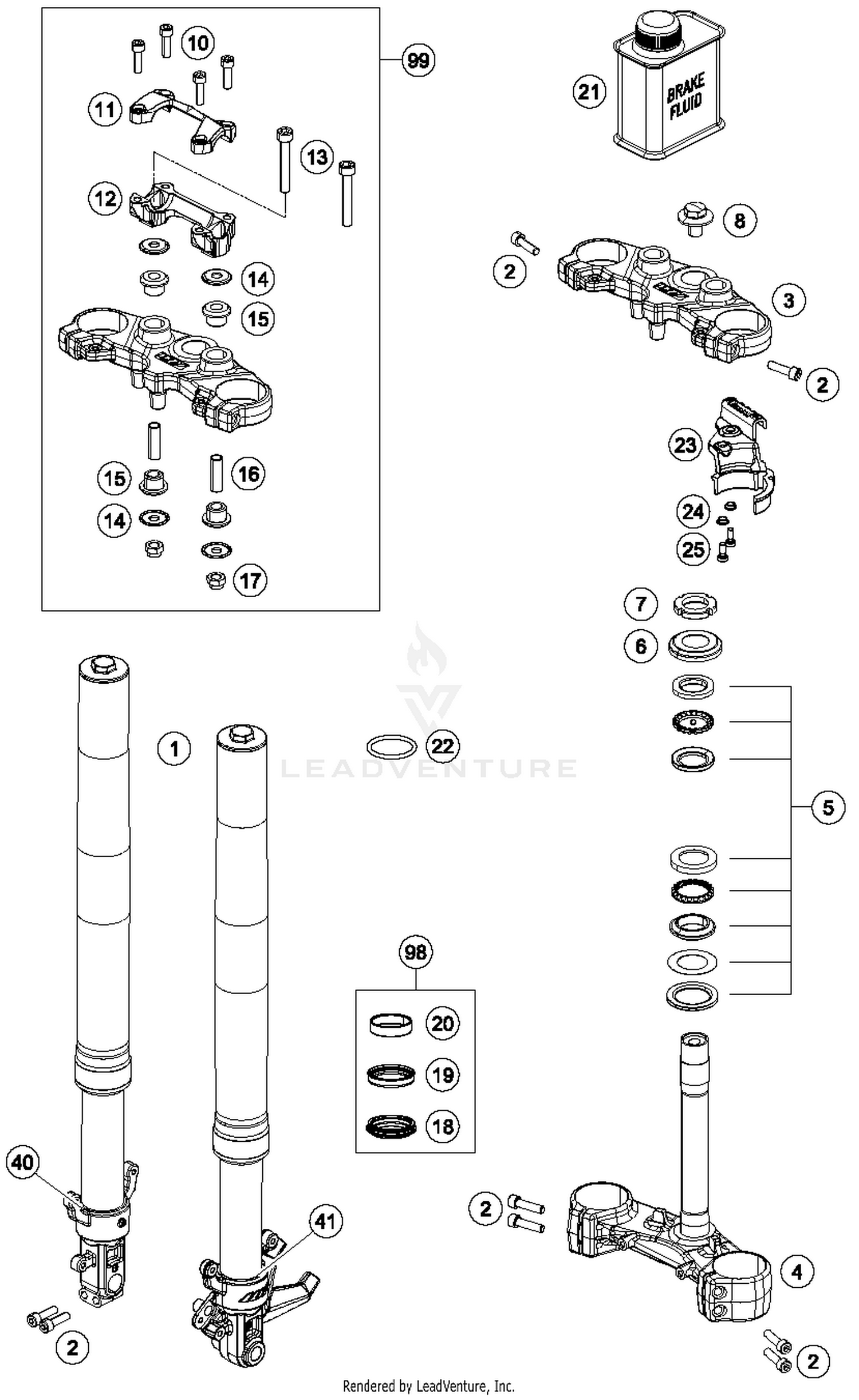 Front Fork, Triple Clamp