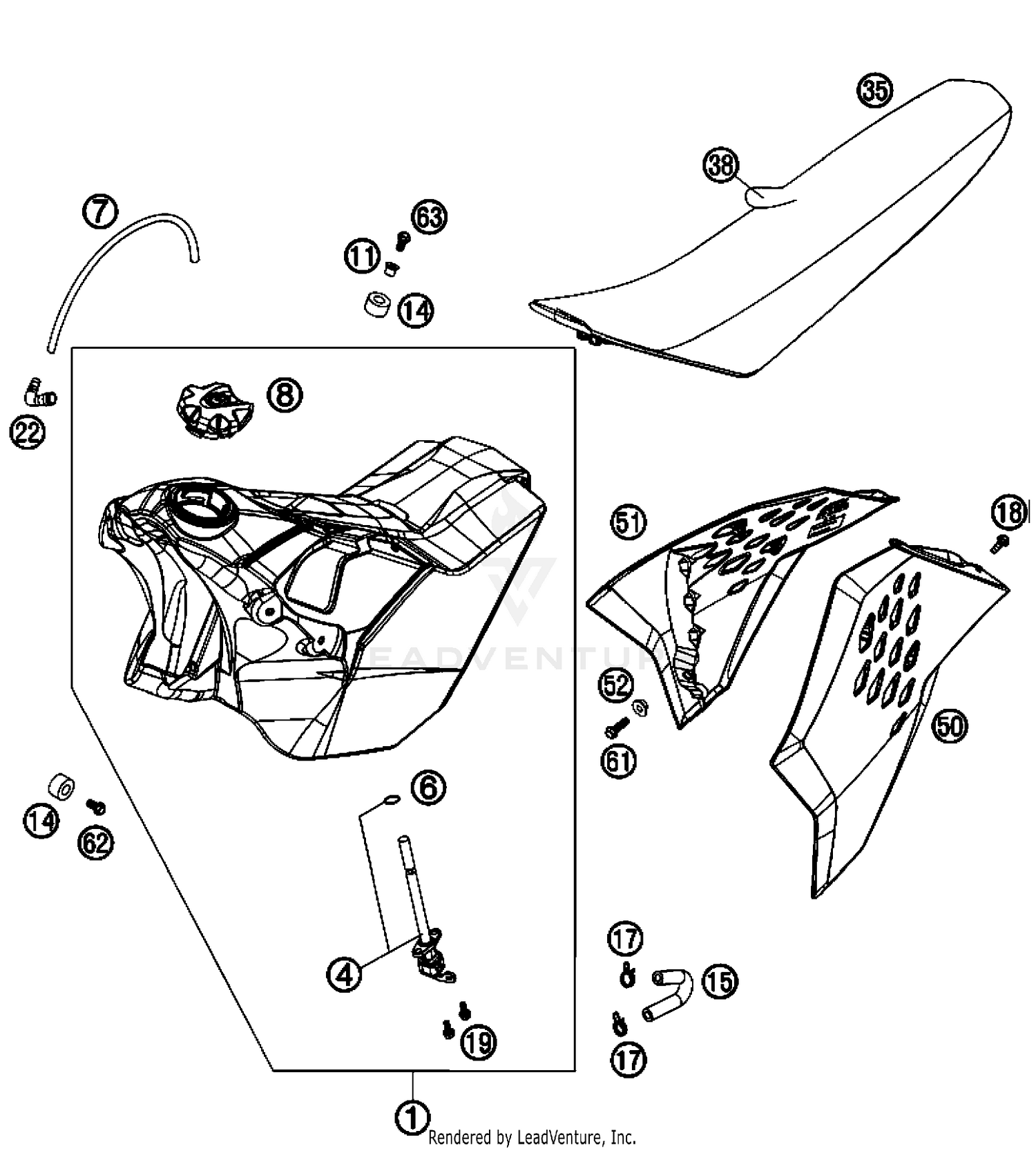 Tank, Seat, Cover