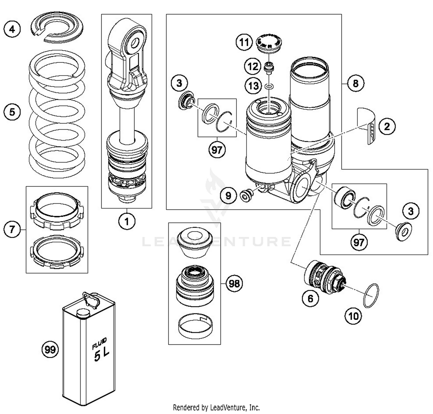 SHOCK ABSORBER DISASSEMBLED