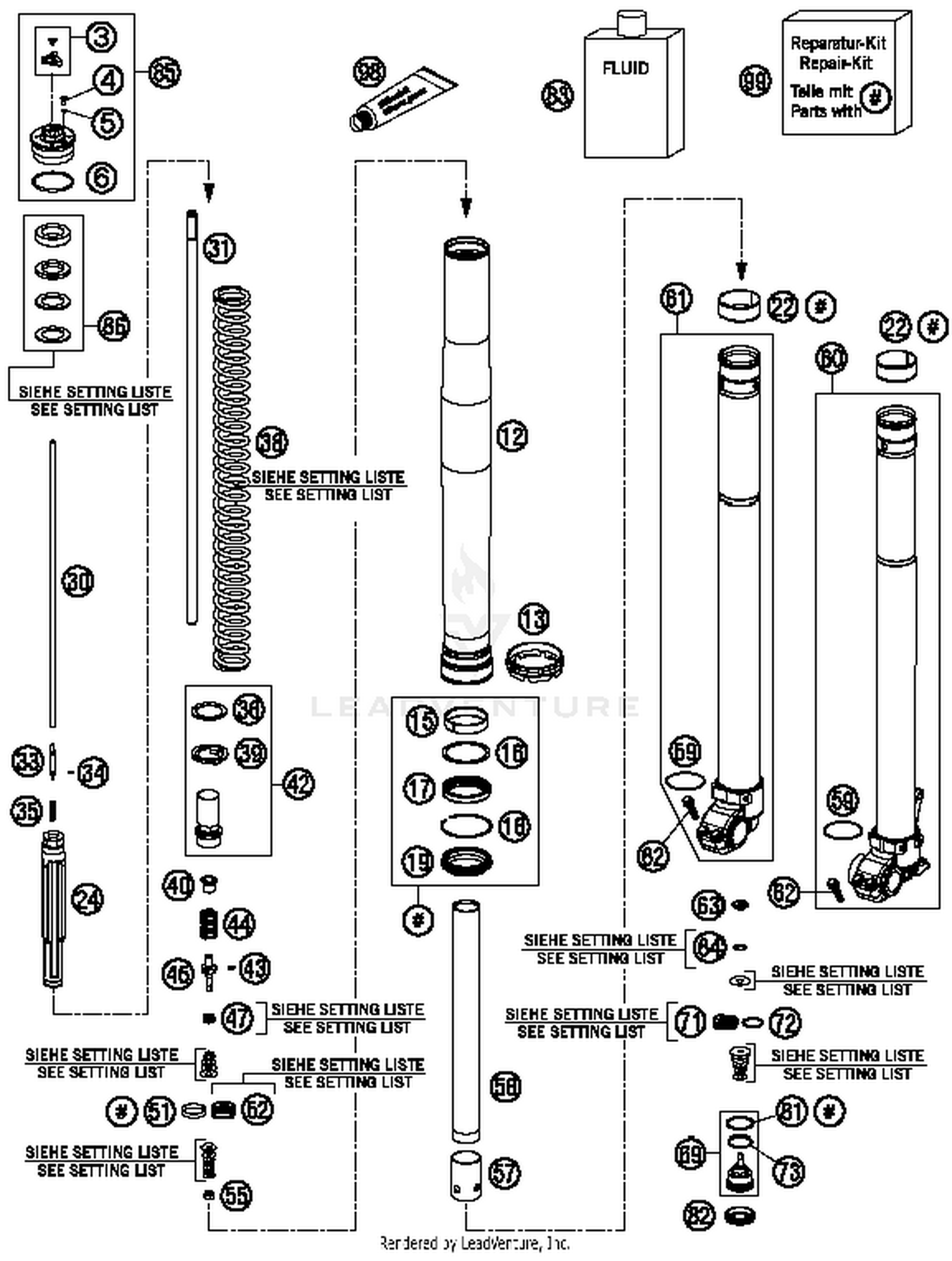 Front Fork, Disassembled