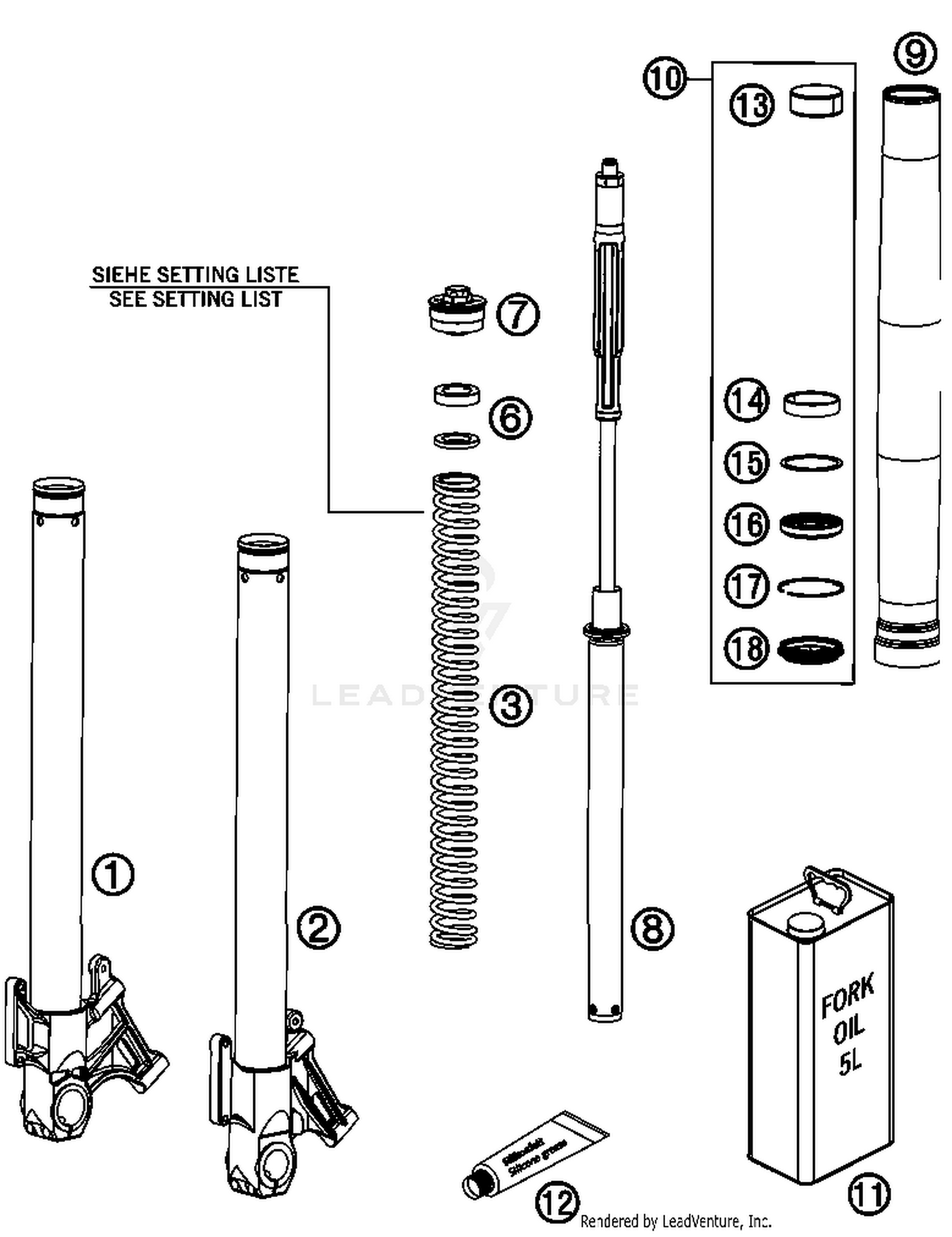 Front Fork, Disassembled