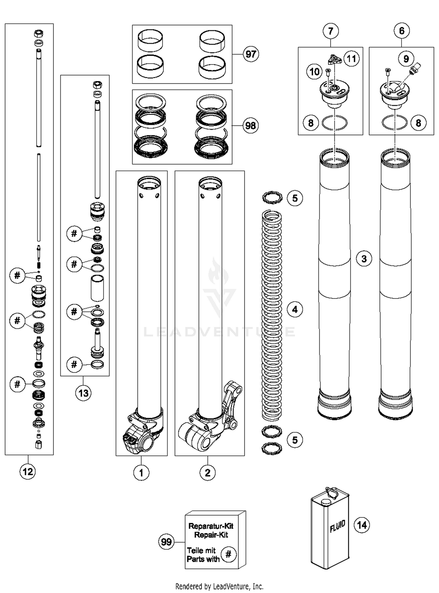 Front Fork Disassembled