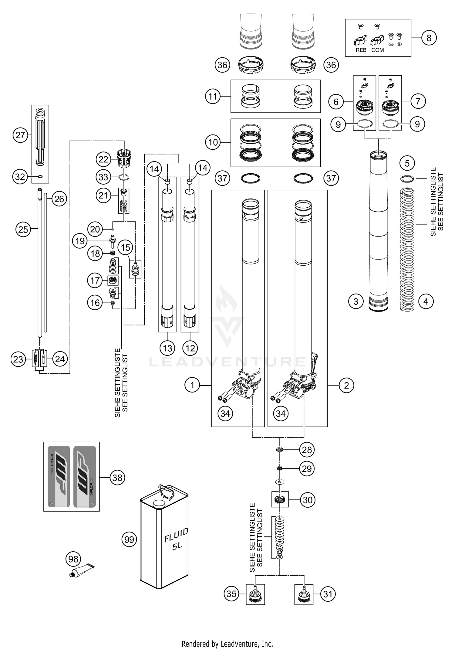 FRONT FORK DISASSEMBLED