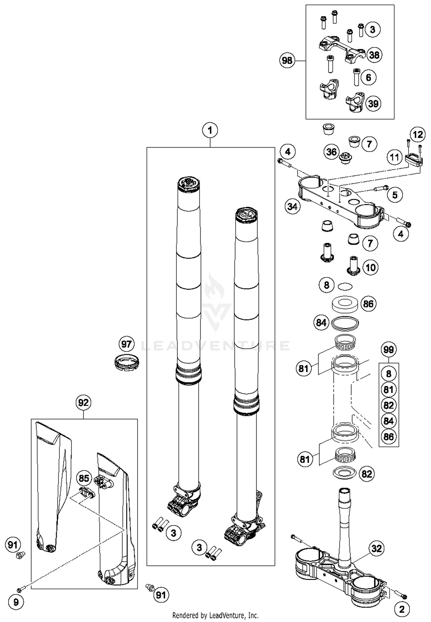 Front Fork, Triple Clamp