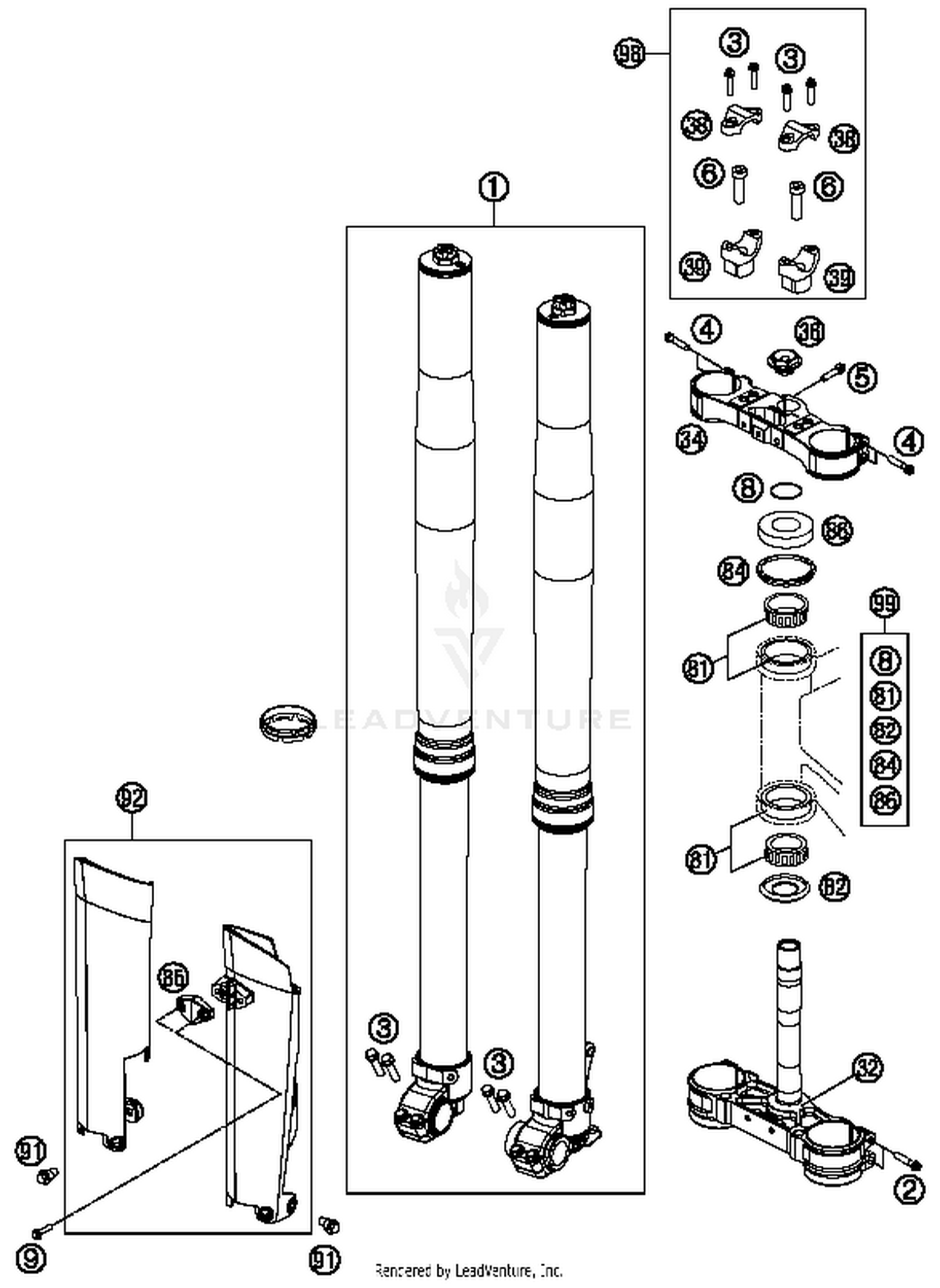 Front Fork, Triple Clamp