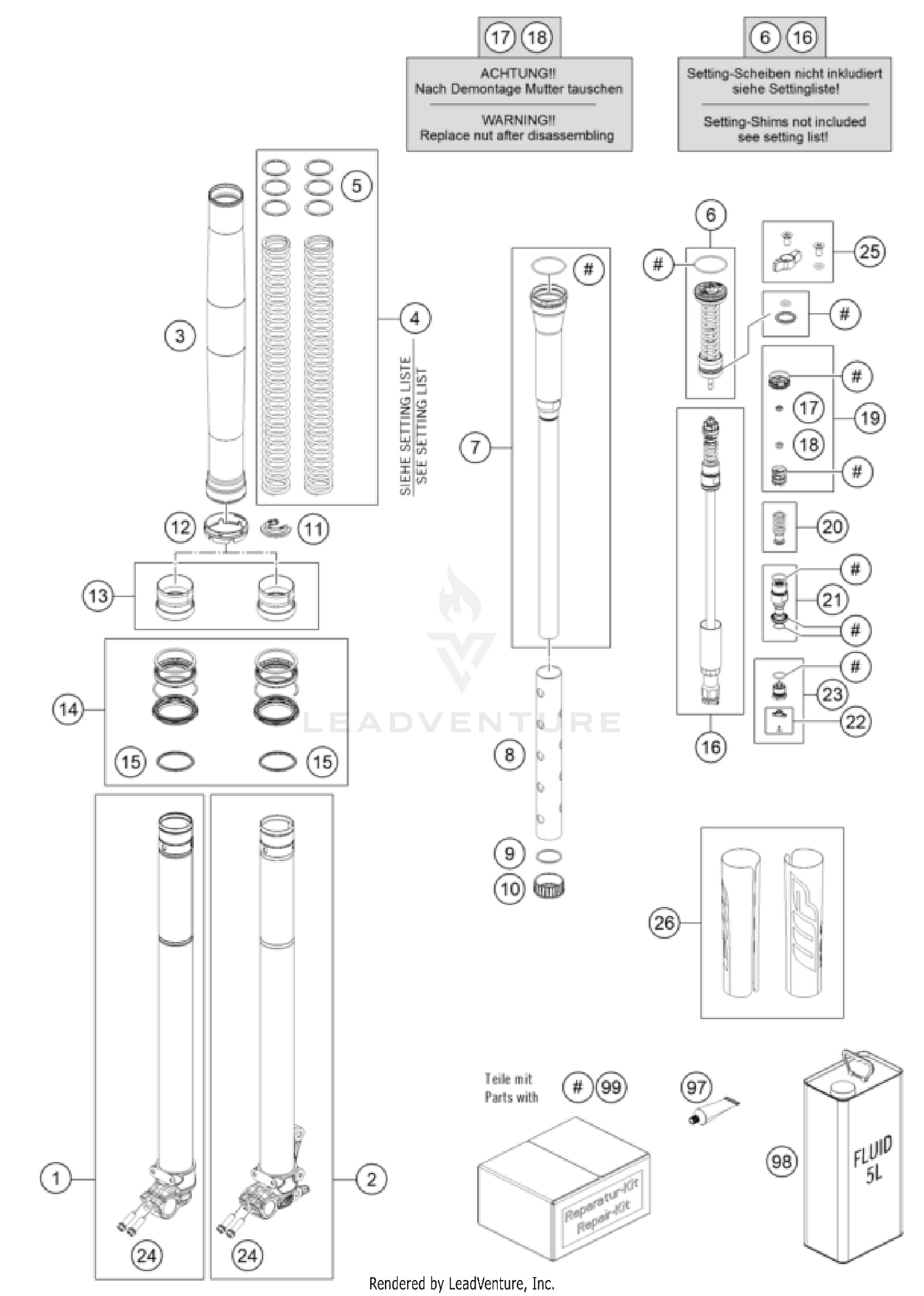 FRONT FORK DISASSEMBLED
