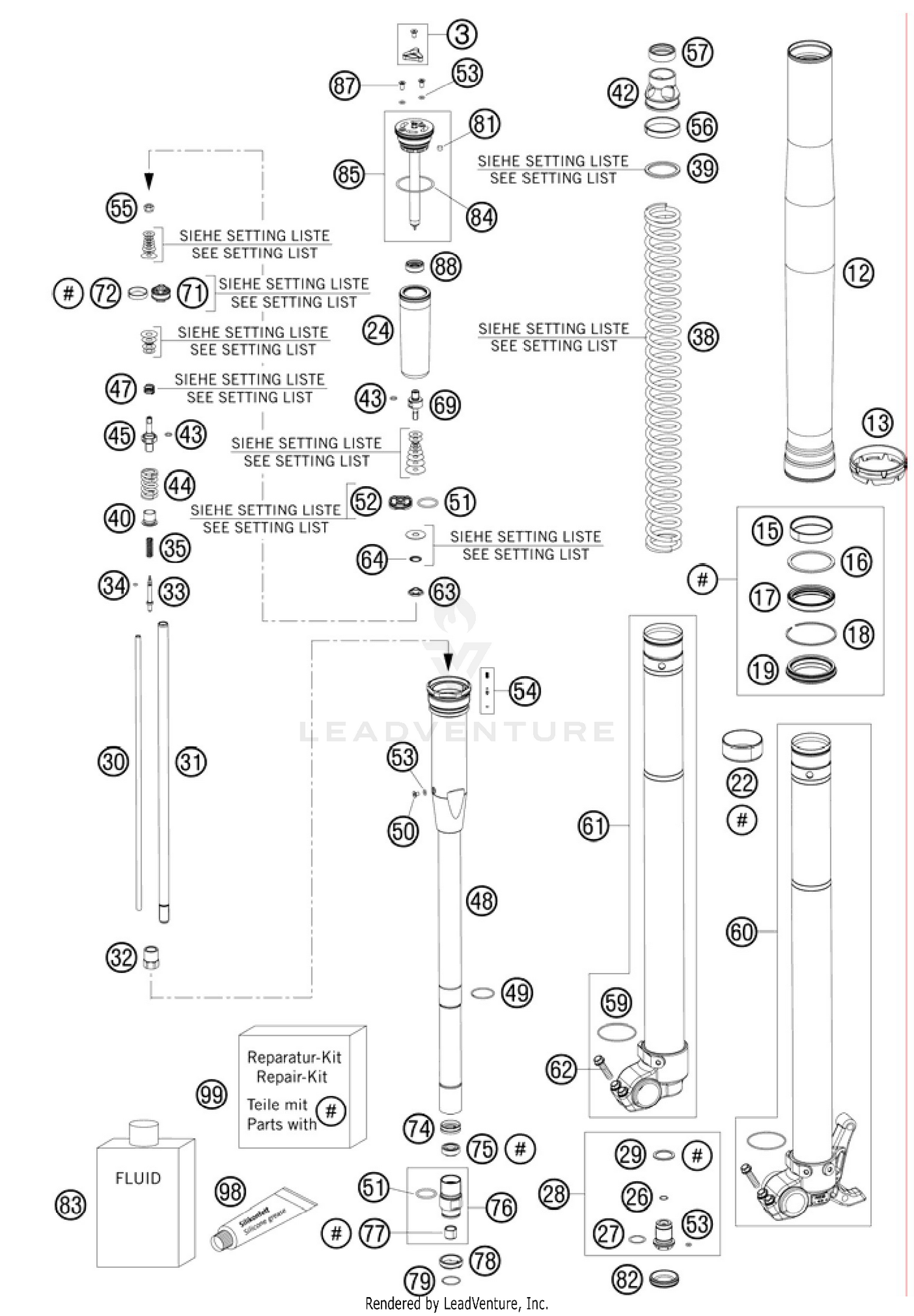 Front Fork, Disassembled