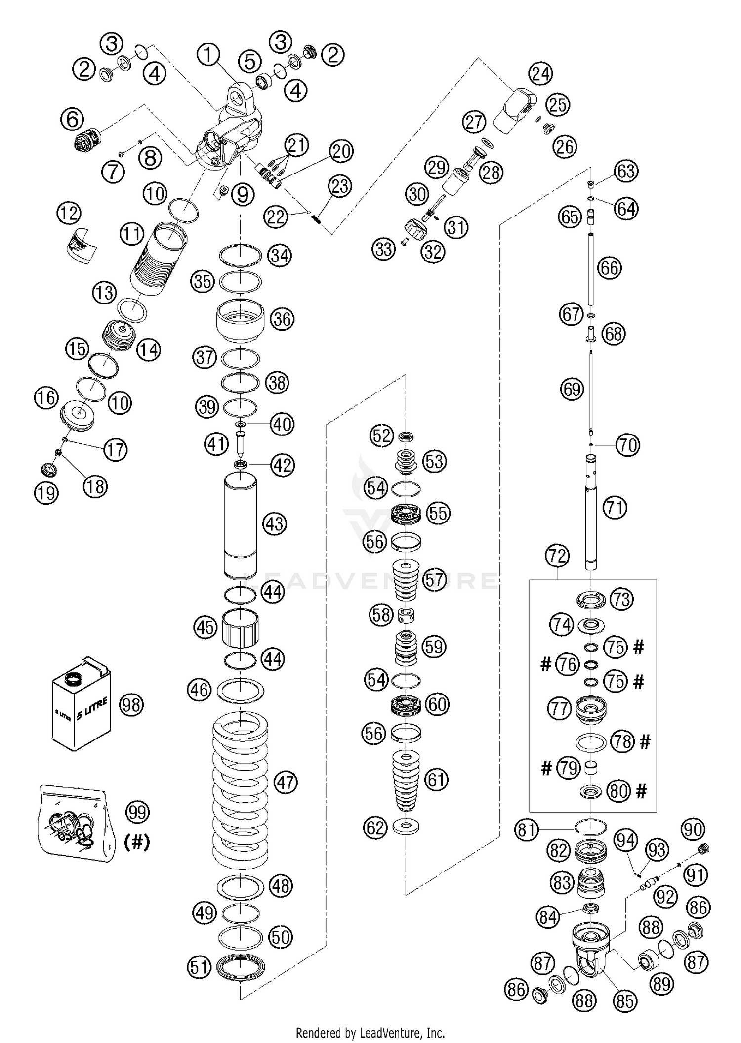 Shock Absorber WP Disassembled