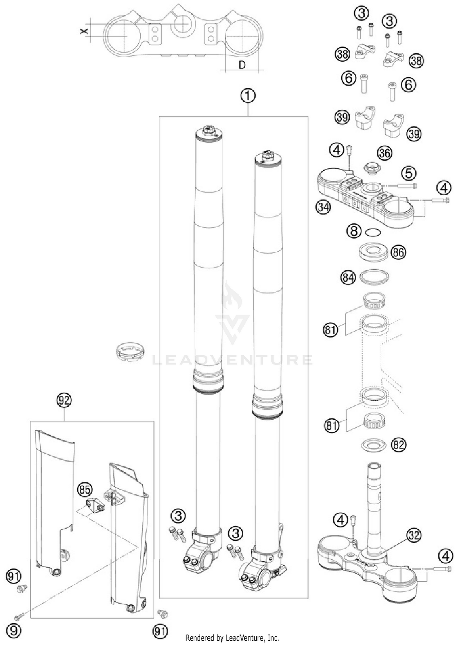 Front Fork, Triple Clamp