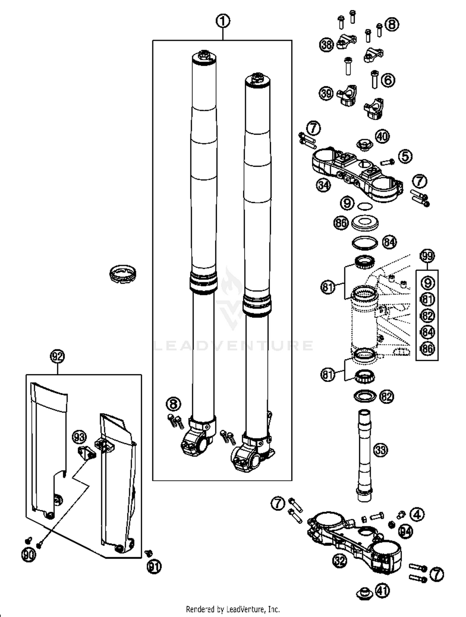 Front Fork, Triple Clamp