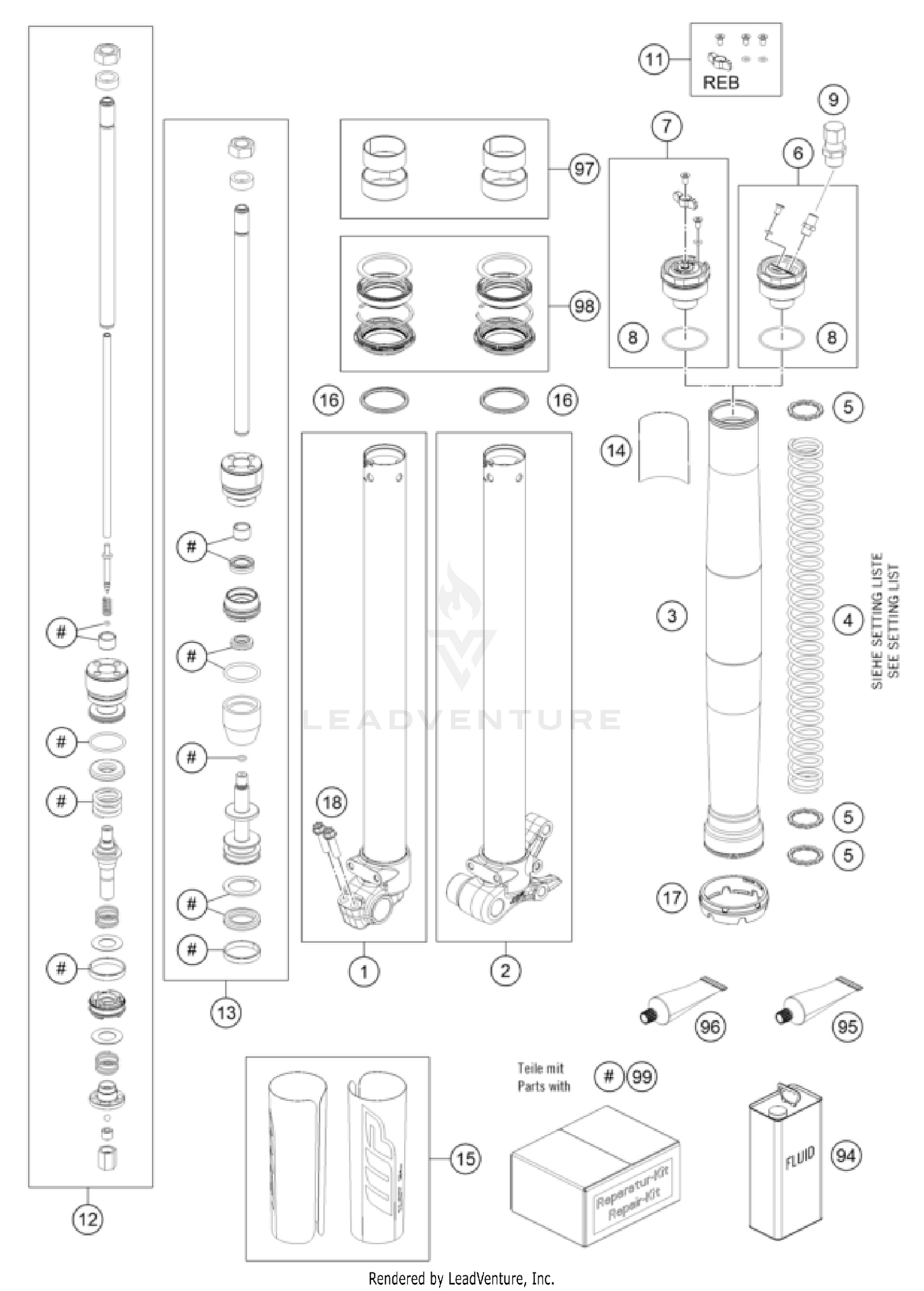 FRONT FORK DISASSEMBLED