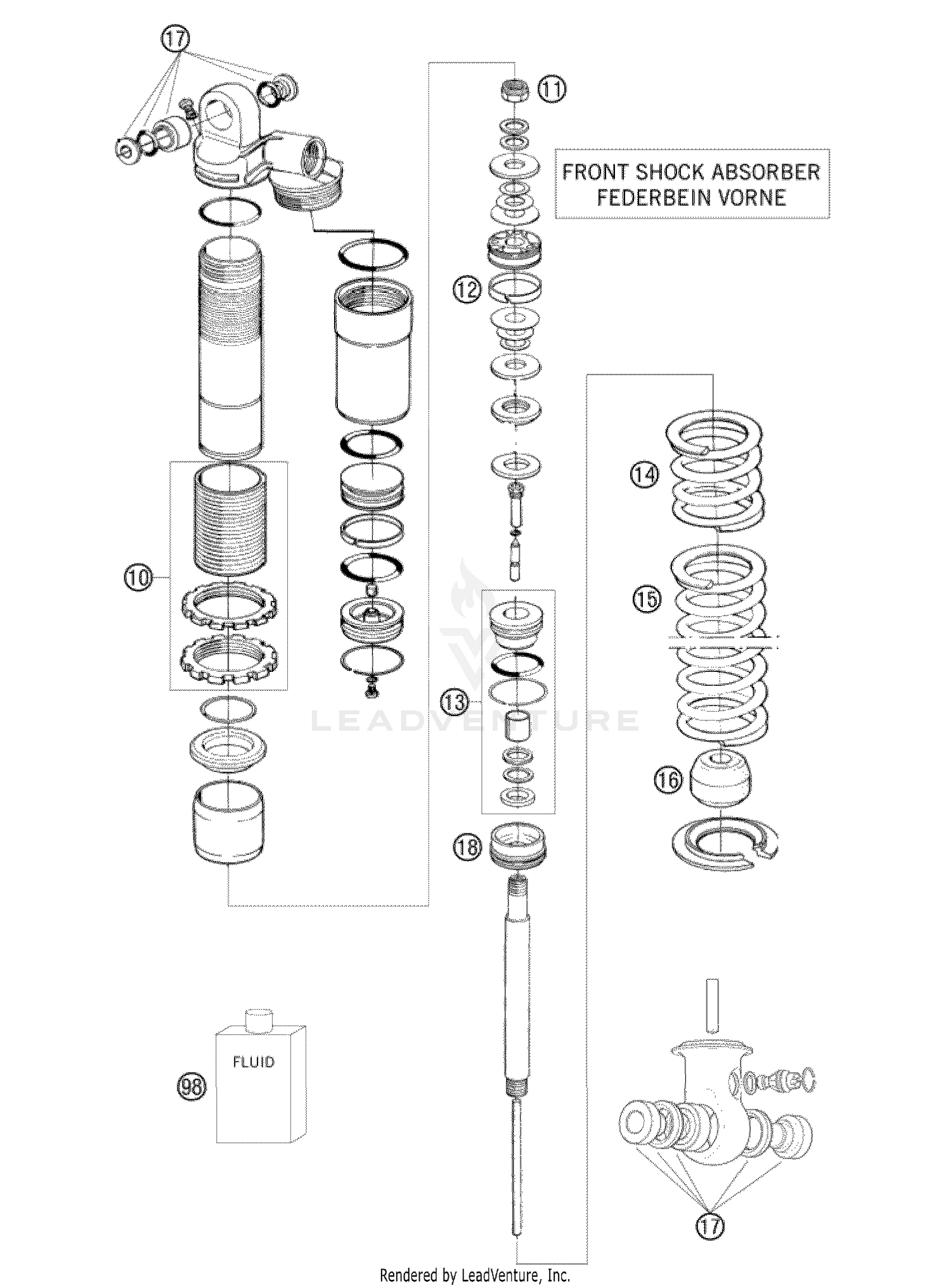 Shock Abs. Front Disassembled